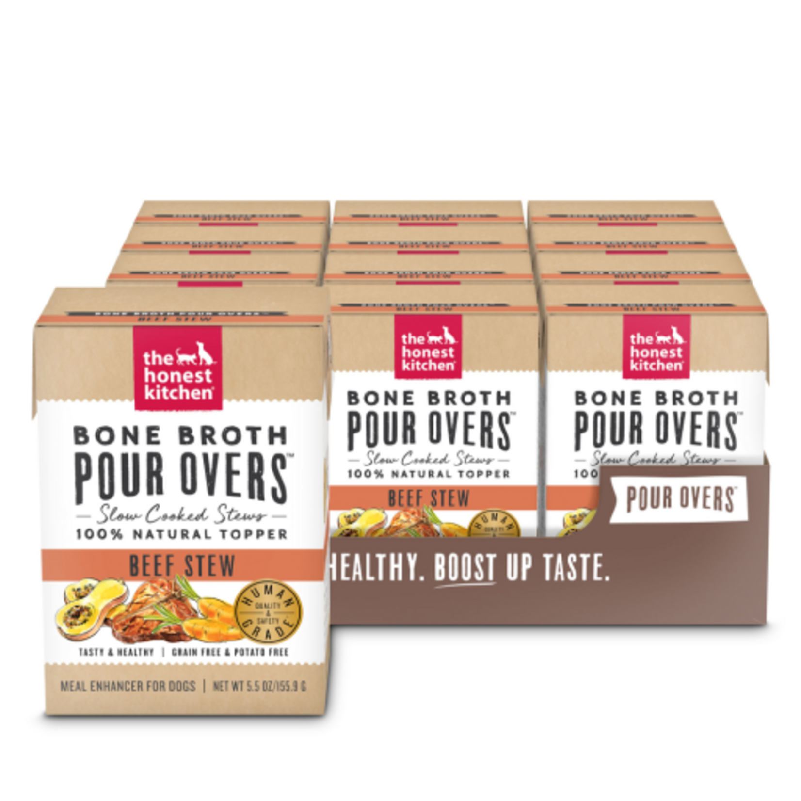 The Honest Kitchen The Honest Kitchen Bone Broth Pour Overs Wet Toppers for Dogs - 12 pack, 5.5 oz - Beef Stew