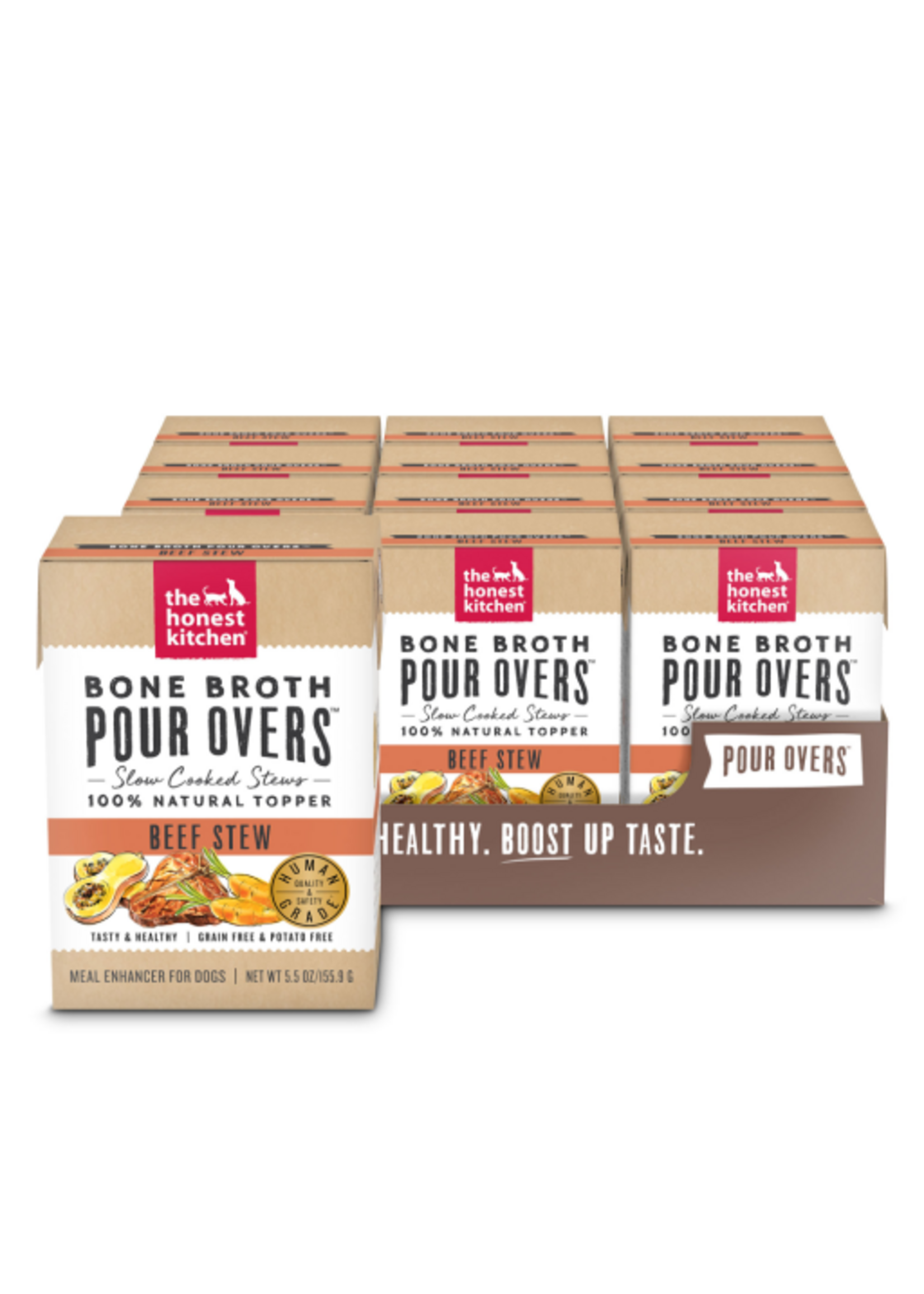 The Honest Kitchen The Honest Kitchen Bone Broth Pour Overs Wet Toppers for Dogs - 12 pack, 5.5 oz - Beef Stew