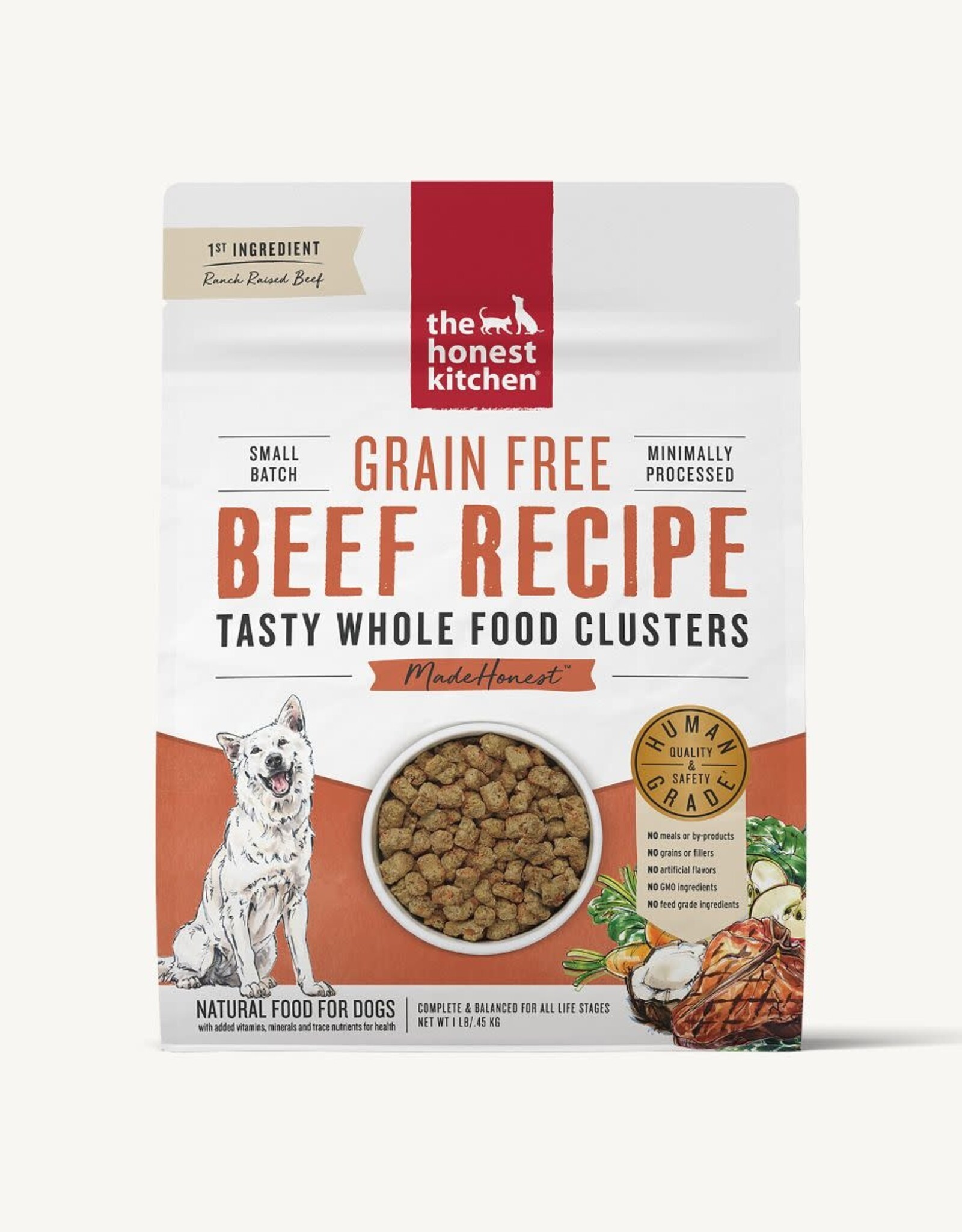 The Honest Kitchen The Honest Kitchen Whole Food Clusters Grain Free Beef Dry Dog Food - 1 lb.