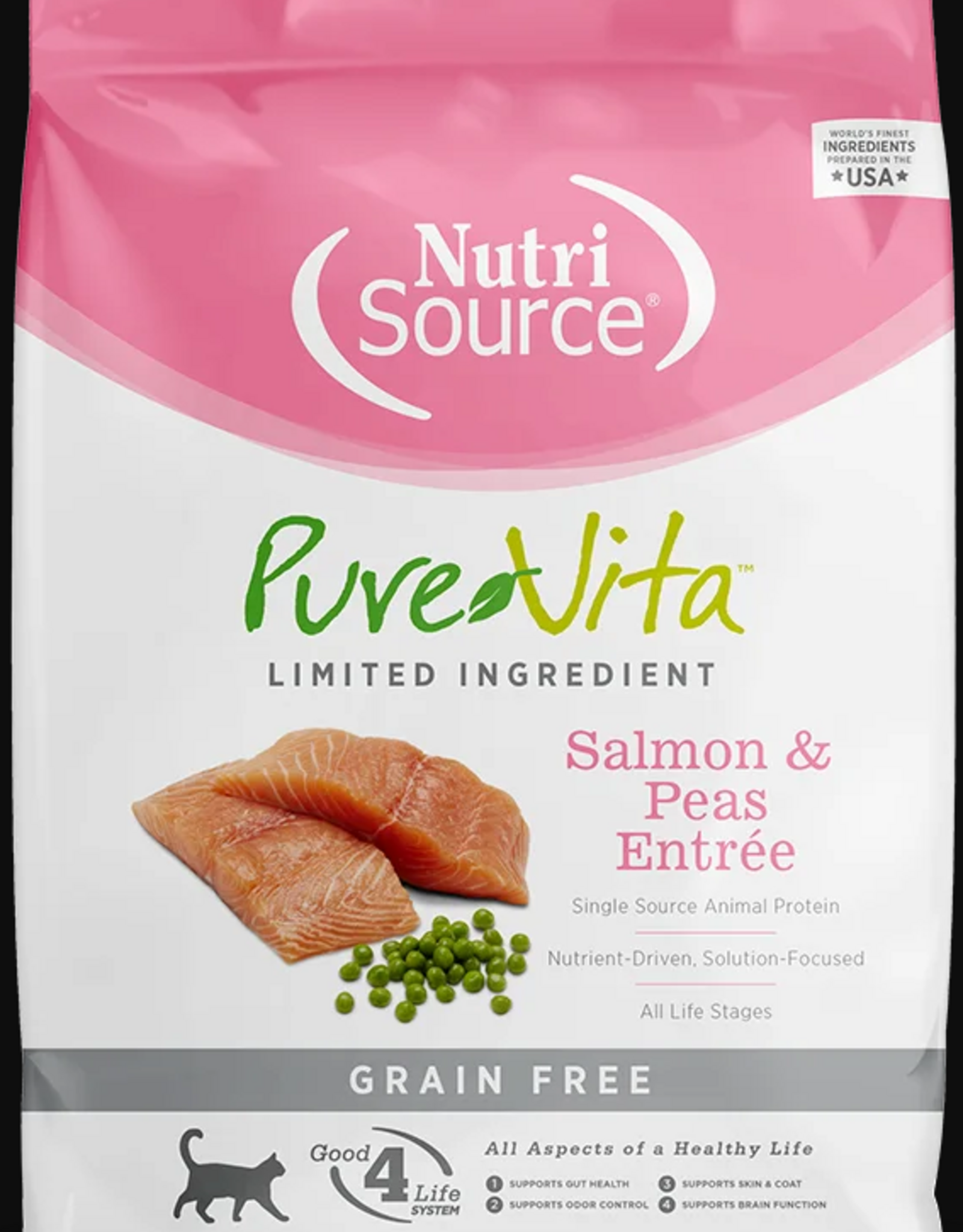 NutriSource PureVita Grain Free Salmon & Peas Dry Cat Food - 4 Lb Bag