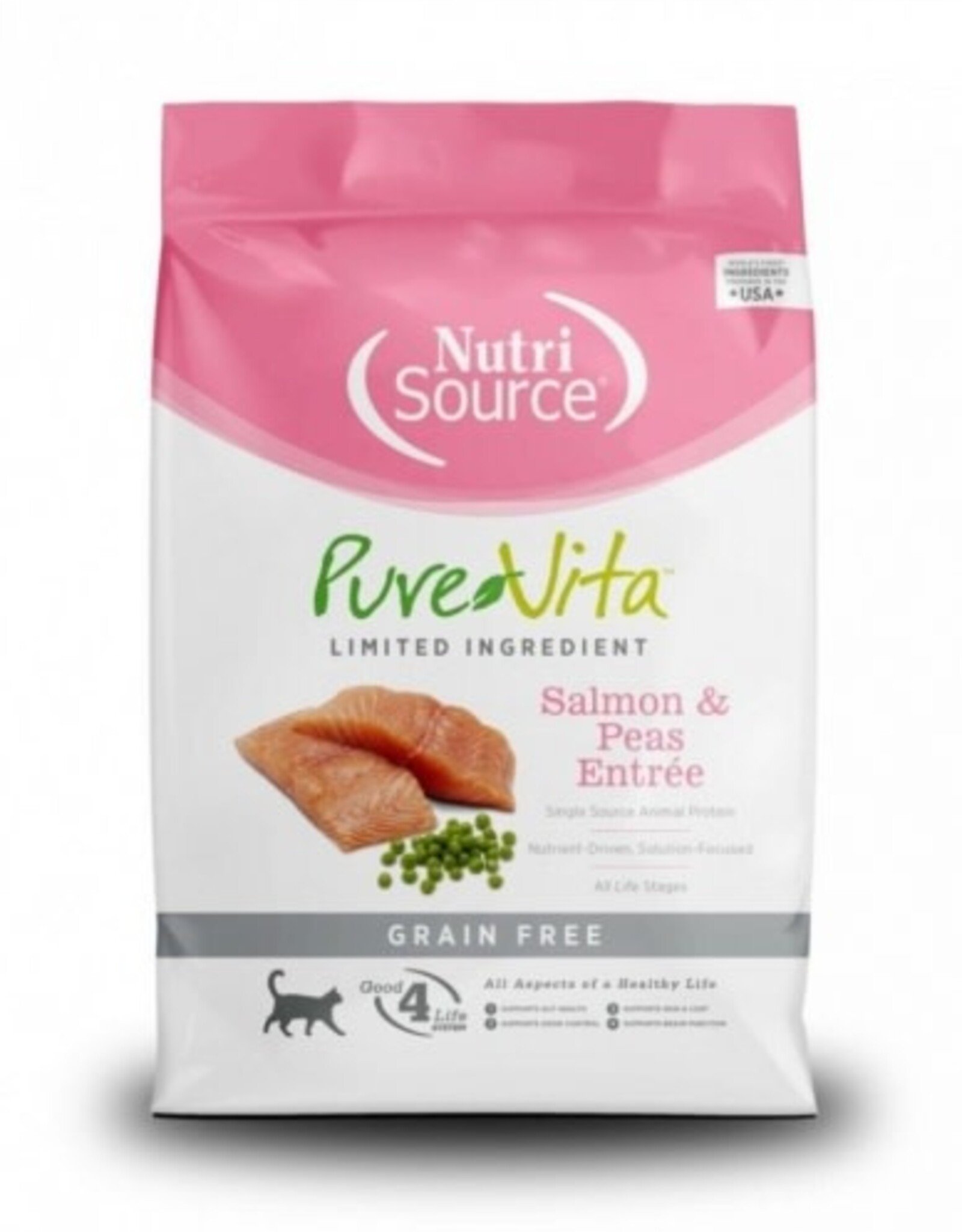 NutriSource PureVita Grain Free Salmon & Peas Dry Cat Food - 4 Lb Bag