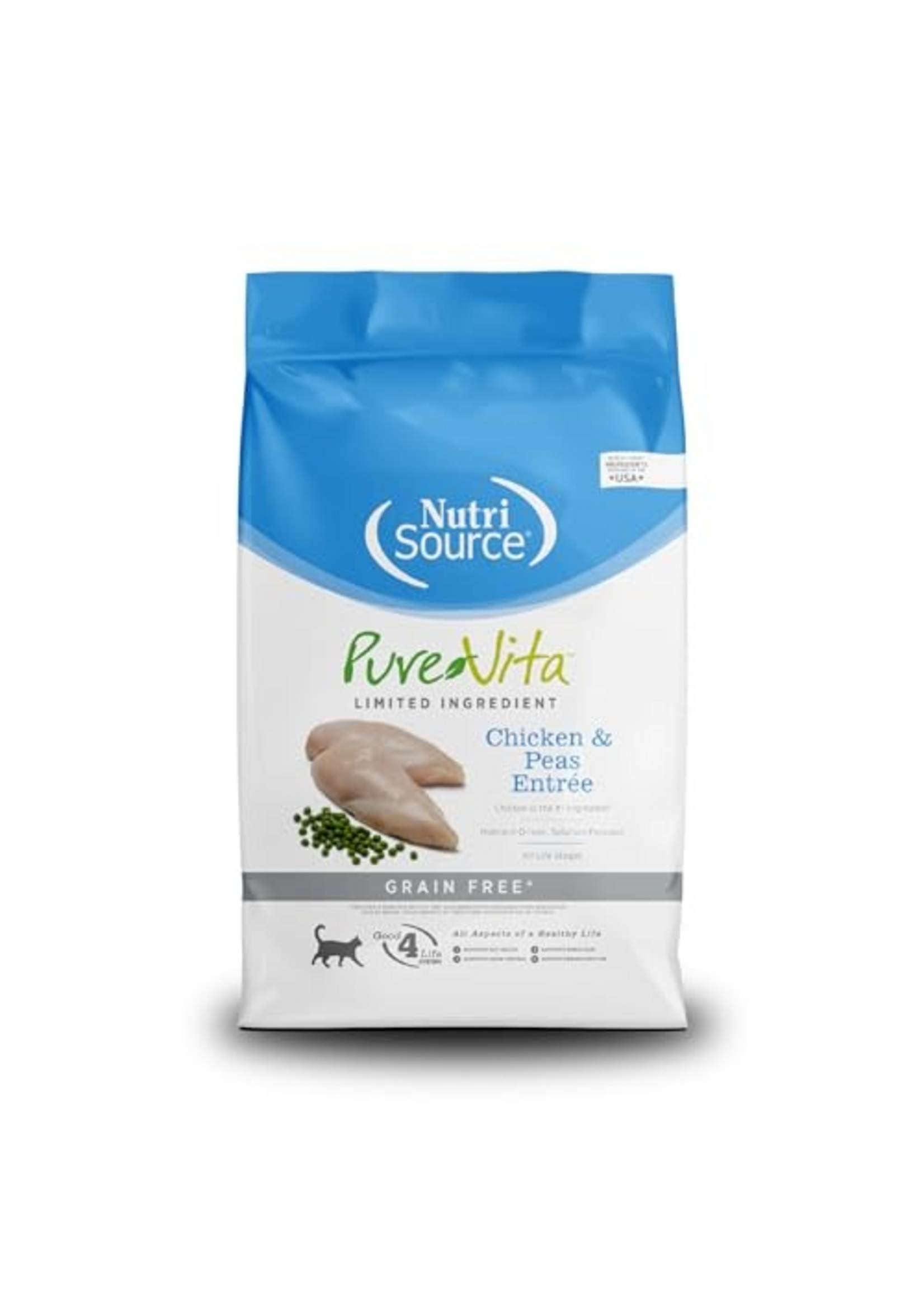 NutriSource NutriSource Pure Vita Grain Free Chicken & Peas Dry Cat Food - 12 lb