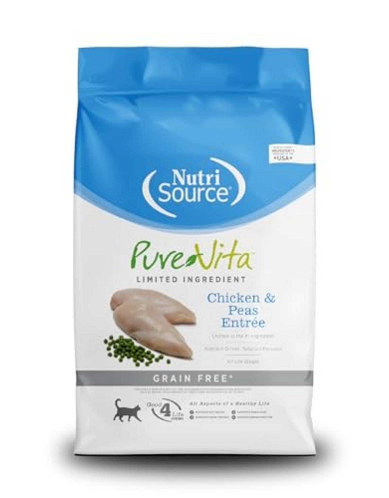 NutriSource NutriSource Pure Vita Grain Free Cat Food, Chicken and Peas - 12 LB