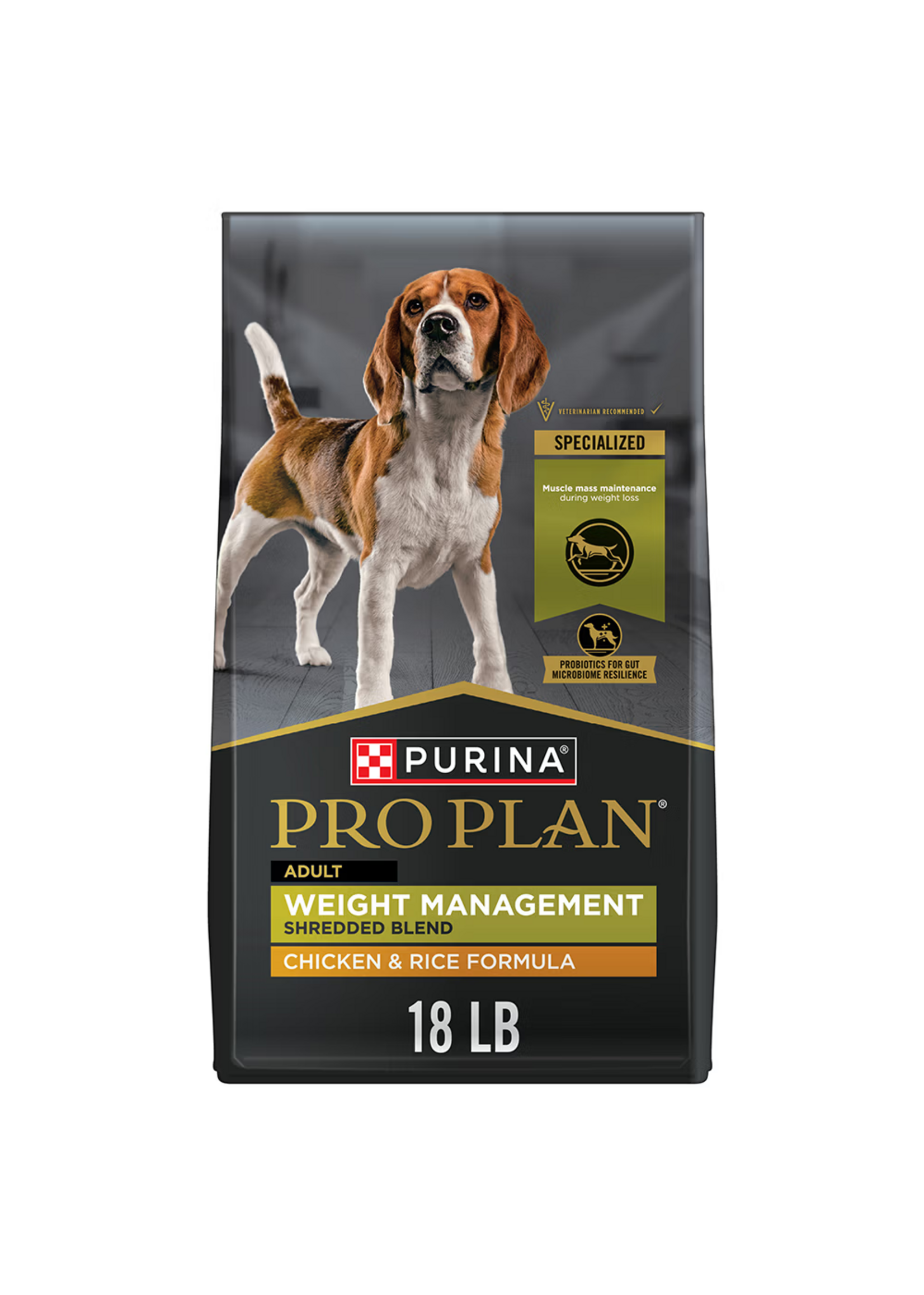 Purina Pro Plan Purina Pro Plan Weight Management Shredded Chicken & Rice Dry Dog Food - 18 lb