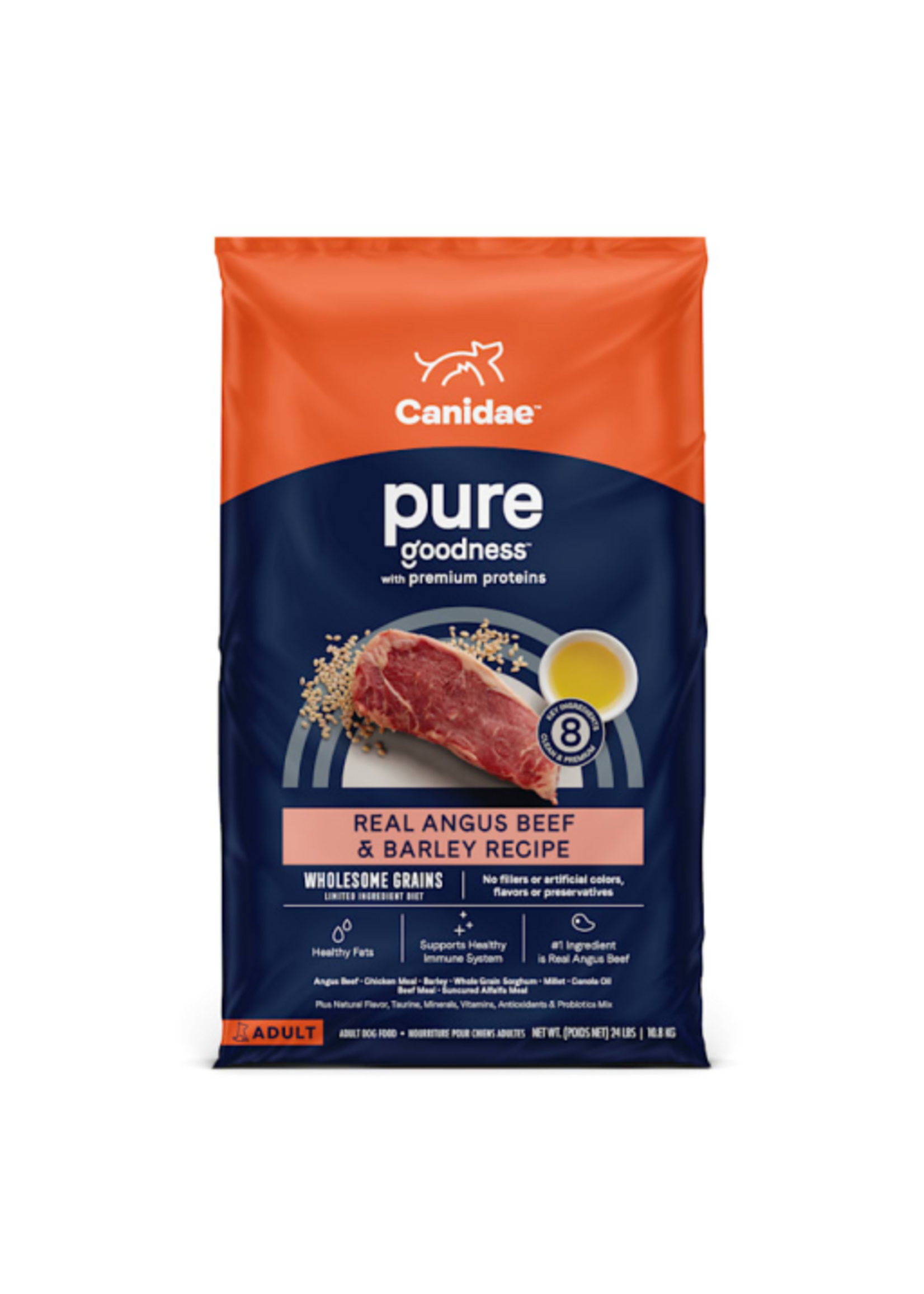 Canidae Canidae Pure with Wholesome Canidae Limited Ingredient Dry Dog Food Real Angus Beef and Barley Recipe - 24 lb