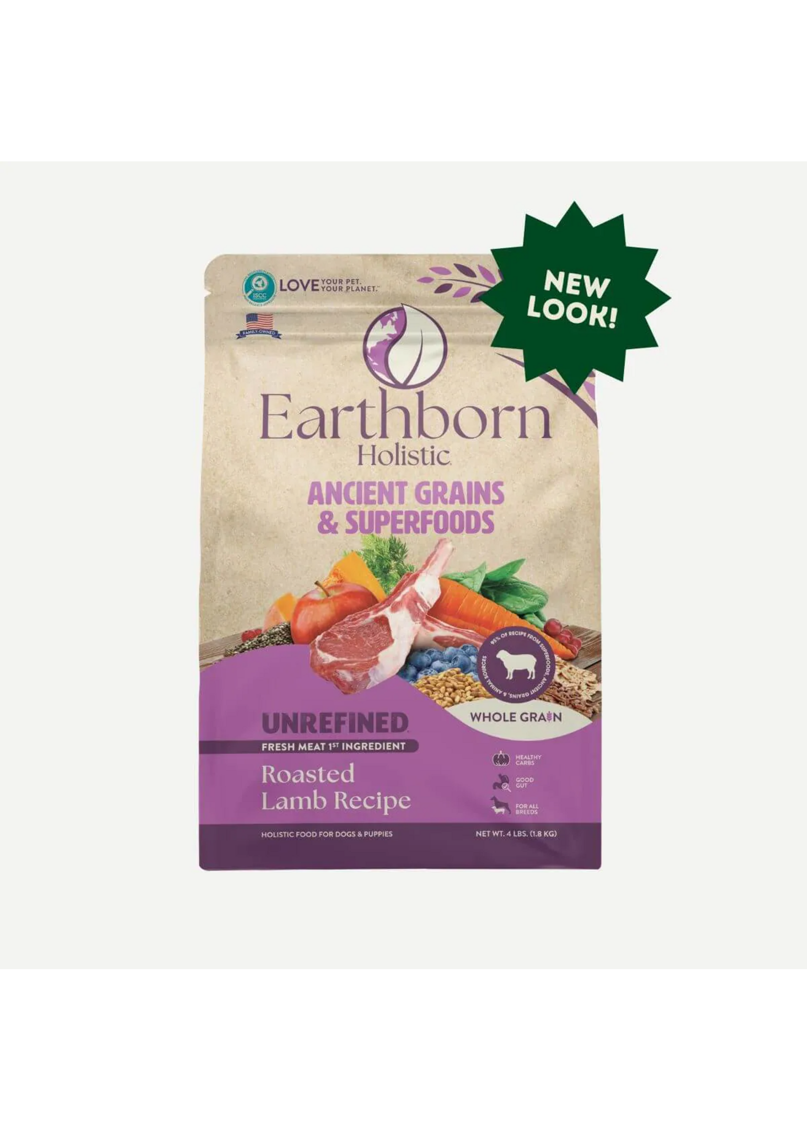 Earthborn Holistic Earthborn Holistic Unrefined Roasted Lamb with Ancient Grains & Superfoods Dry Dog Food - 25 Lb
