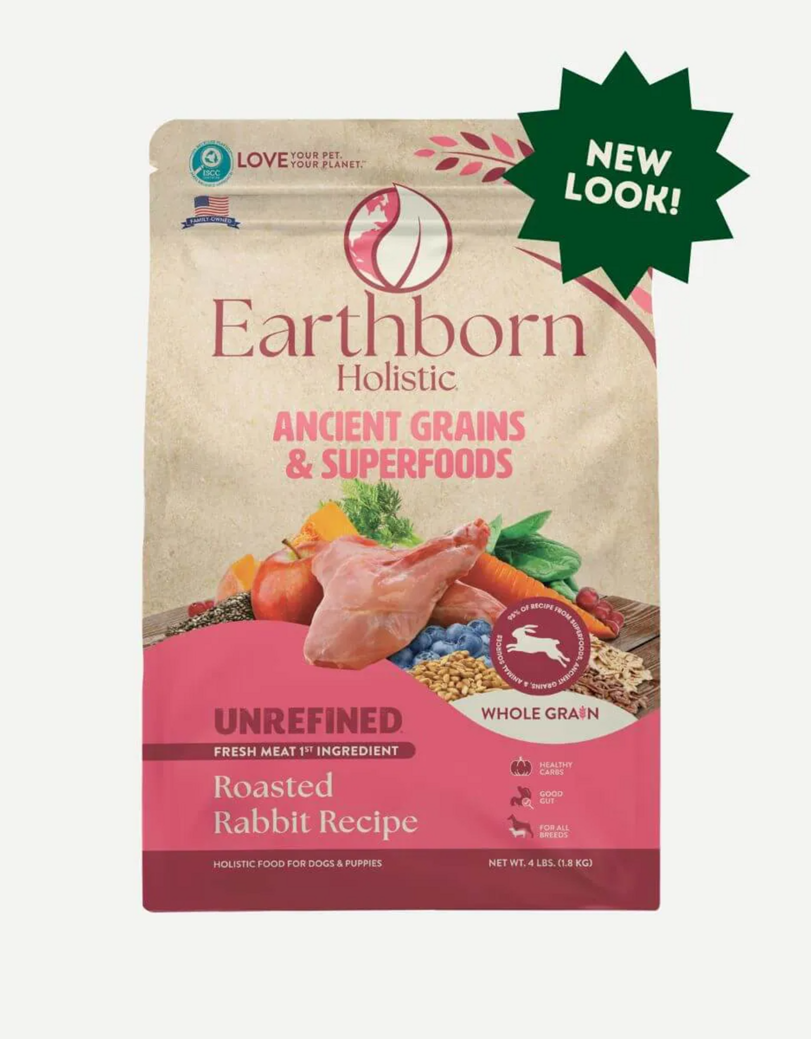 Earthborn Holistic Earthborn Holistic Unrefined Roasted Rabbit with Ancient Grains & Superfoods Dry Dog Food - 25 Lb