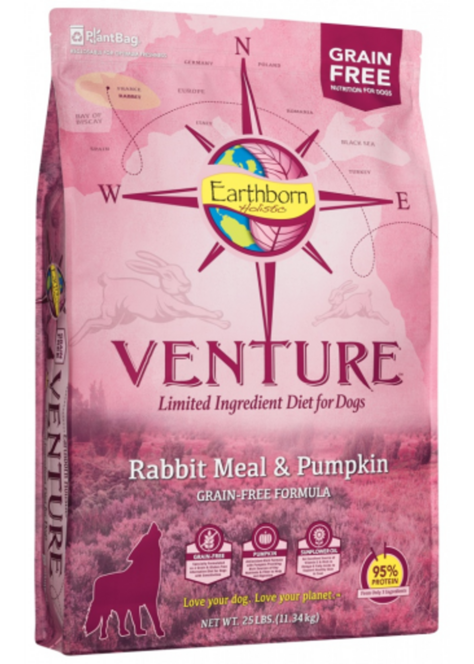 Earthborn Holistic Earthborn Holistic Venture Dog Food Rabbit - 25 Lb