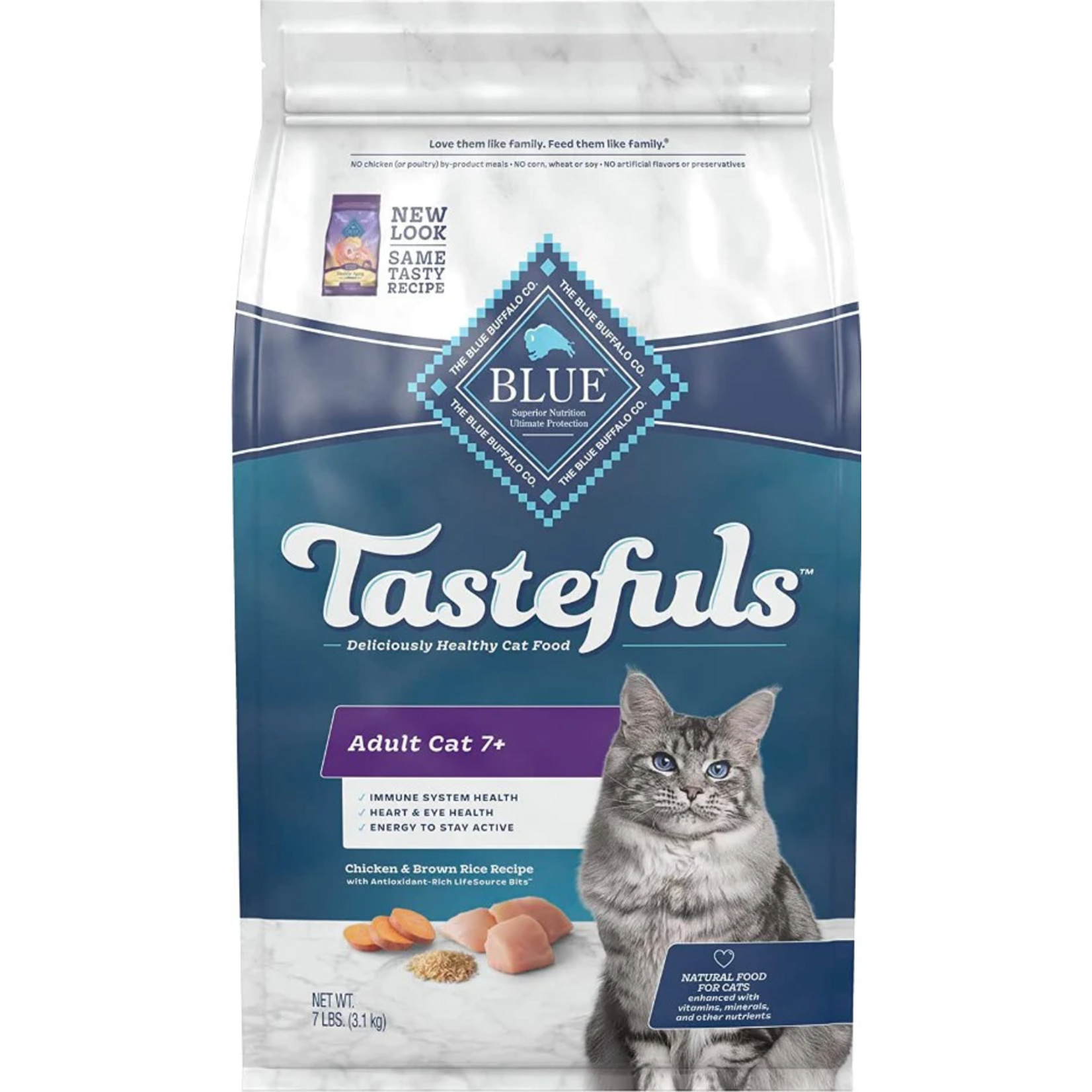 Blue Buffalo Blue Buffalo Tastefuls Adult 7+ Chicken & Brown Rice Dry Cat Food - 7 lb.