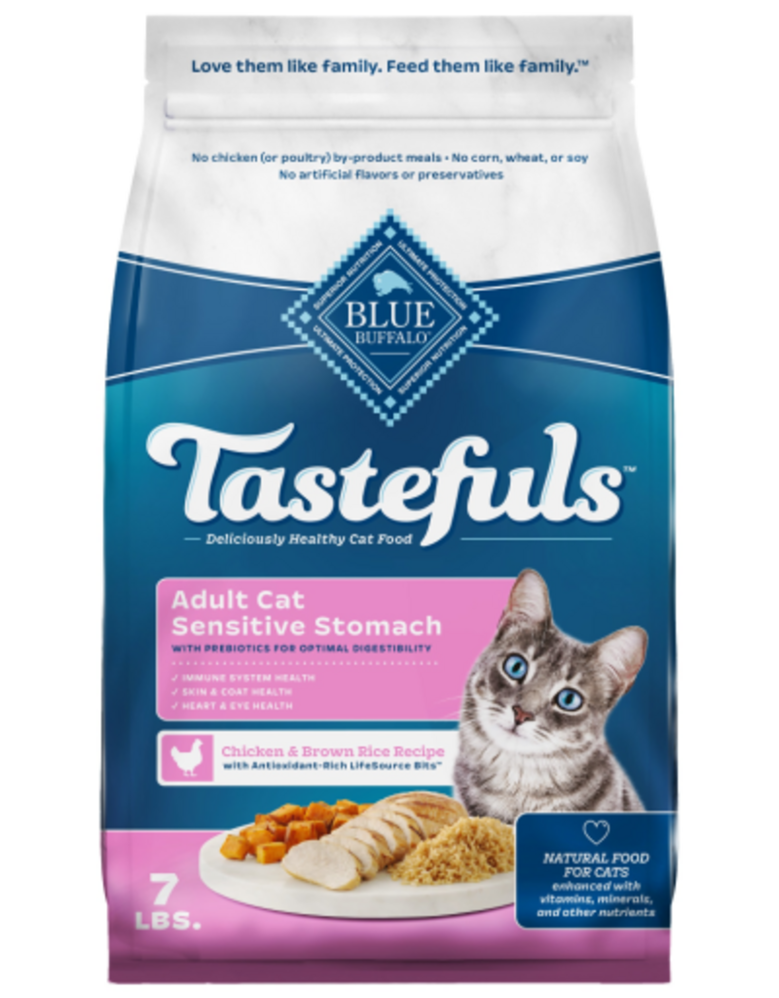 Blue Buffalo Blue Buffalo Tastefuls Adult Dry Cat Food Sensitive Stomach Chicken - 7 lb.