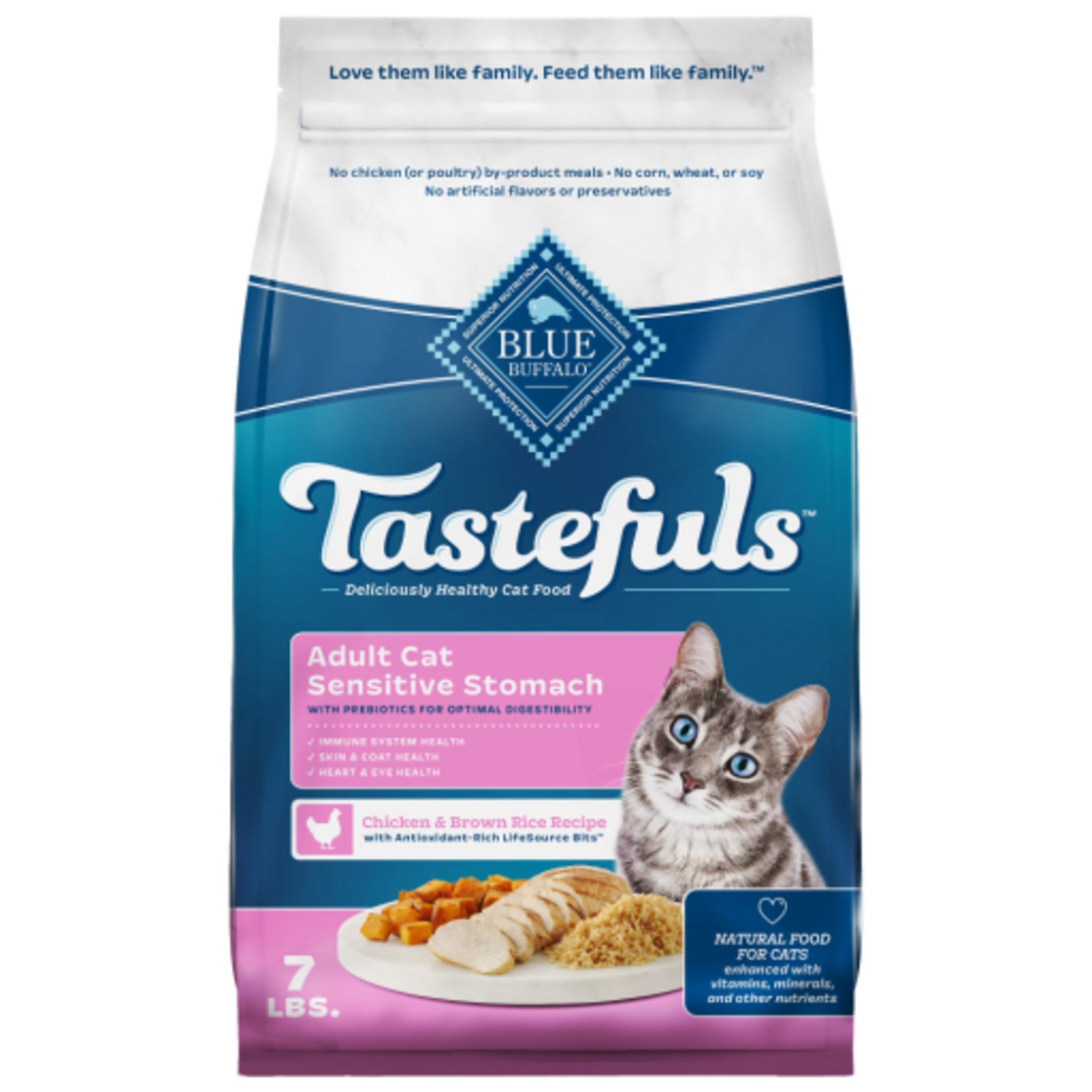 Blue Buffalo Blue Buffalo Tastefuls Sensitive Stomach Chicken Dry Cat Food  - 7 lb.