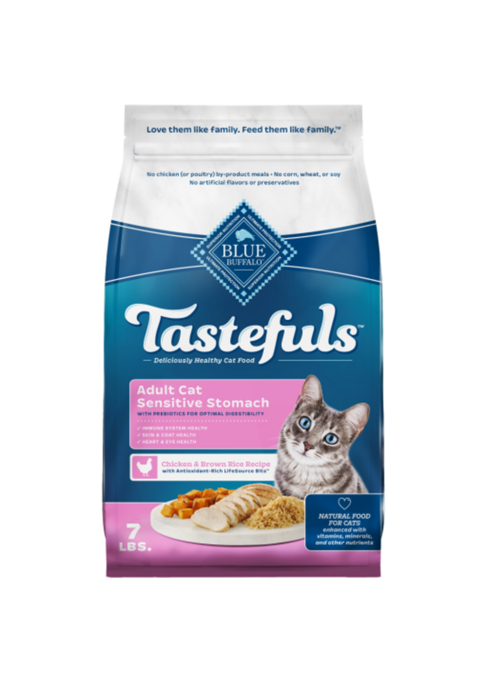 Blue Buffalo Blue Buffalo Tastefuls Sensitive Stomach Chicken Dry Cat Food  - 7 lb.