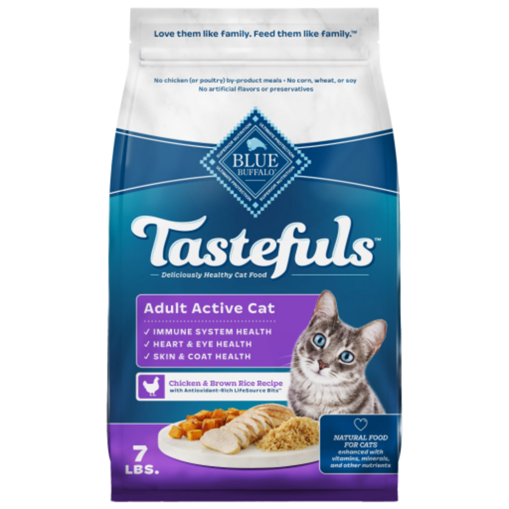 Blue Buffalo Blue Buffalo Tastefuls Active Adult Chicken & Brown Rice Dry Cat Food - 7 lb.