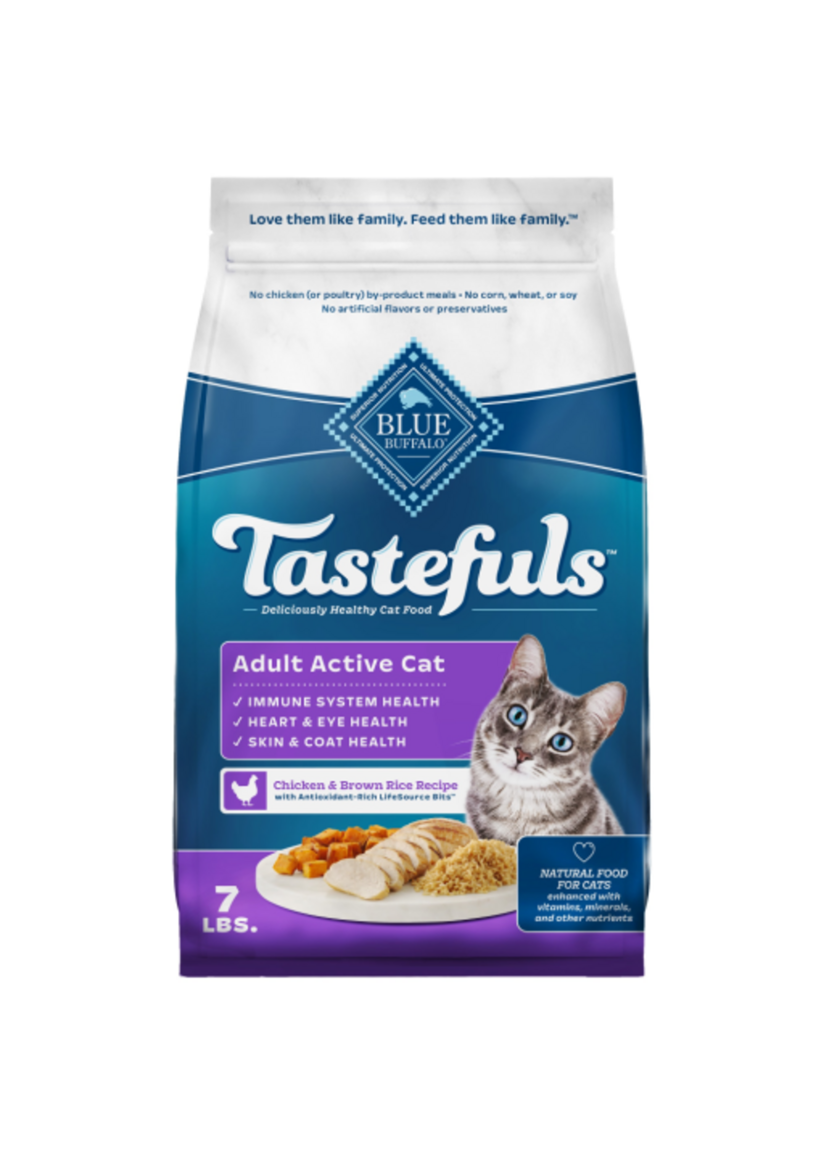 Blue Buffalo Blue Buffalo Tastefuls Active Adult Chicken & Brown Rice Dry Cat Food - 7 lb.
