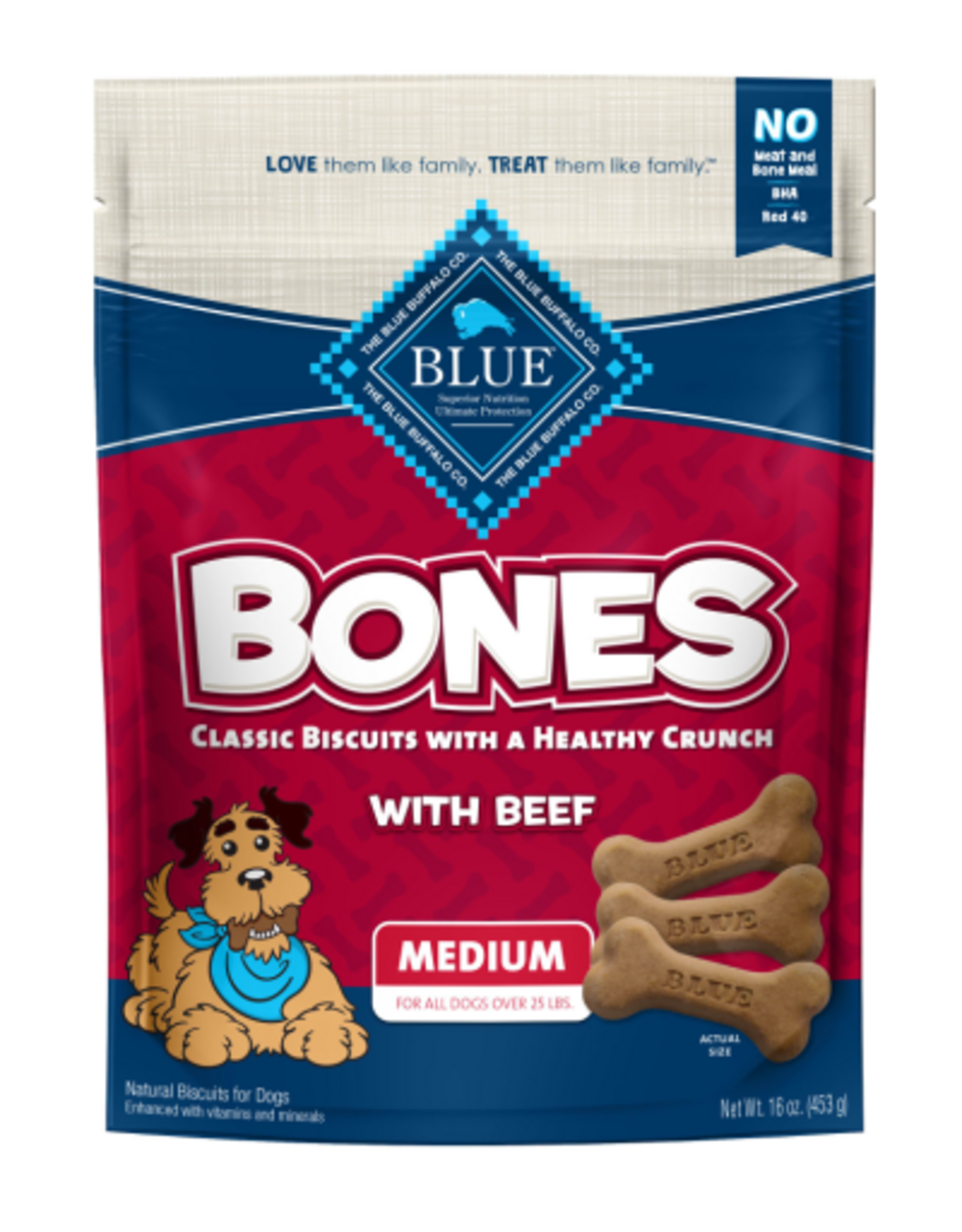 Blue Buffalo Blue Buffalo Classic Bone Biscuits Beef Medium 16 oz