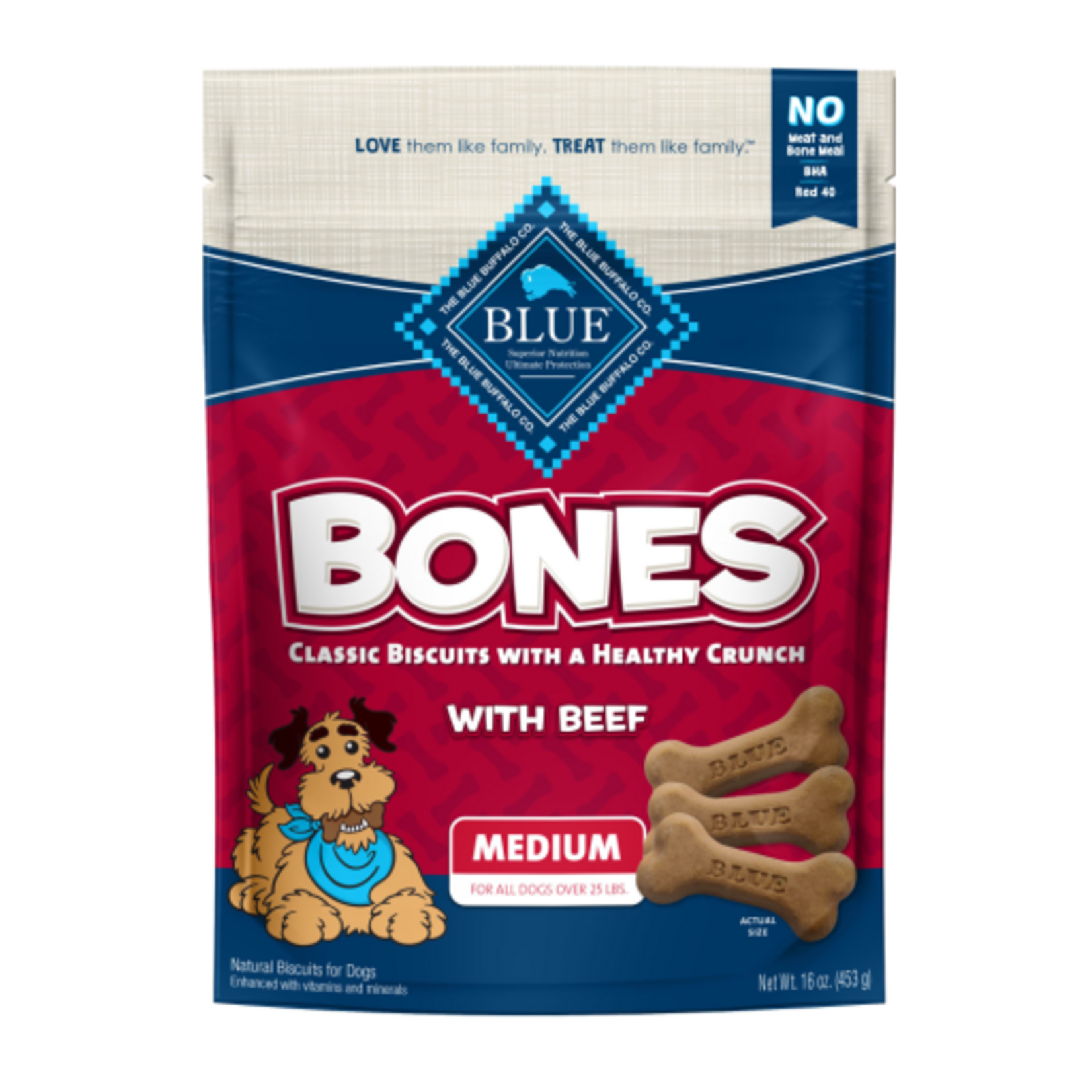 Blue Buffalo Blue Buffalo Classic Bone Biscuits Beef Medium 16 oz
