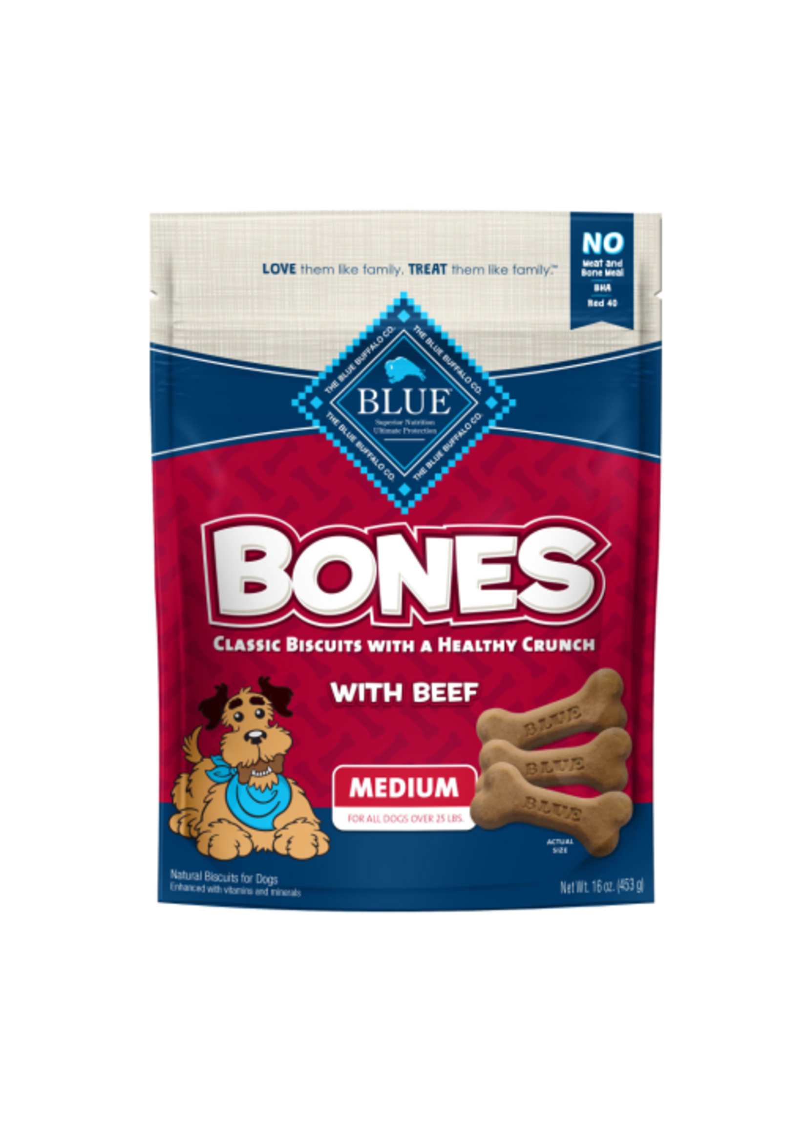 Blue Buffalo Blue Buffalo Classic Bone Biscuits Beef Medium 16 oz