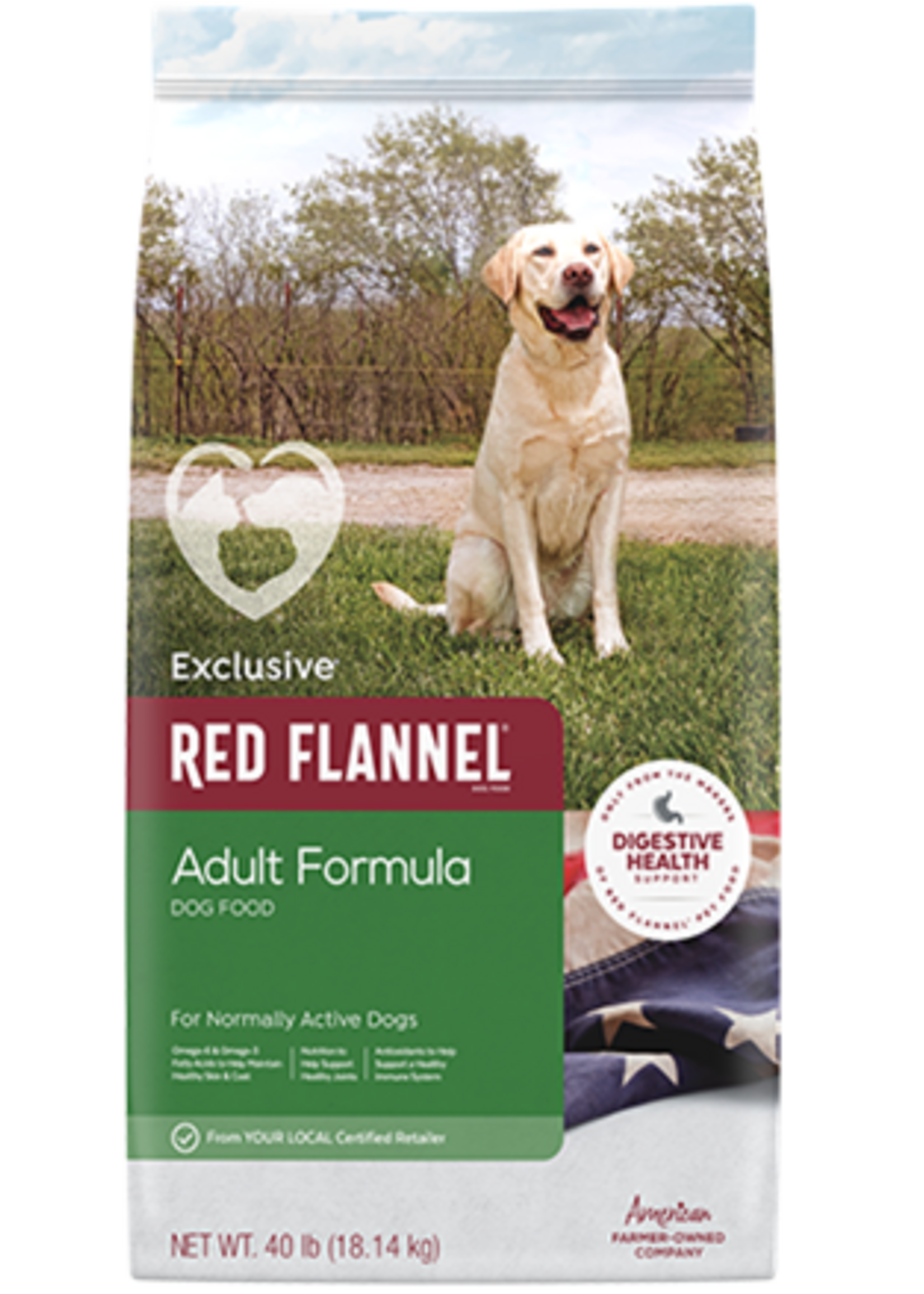 Exclusive PMI EXCLUSIVE RED FLANNEL DOG ADULT GREEN 40 lbs