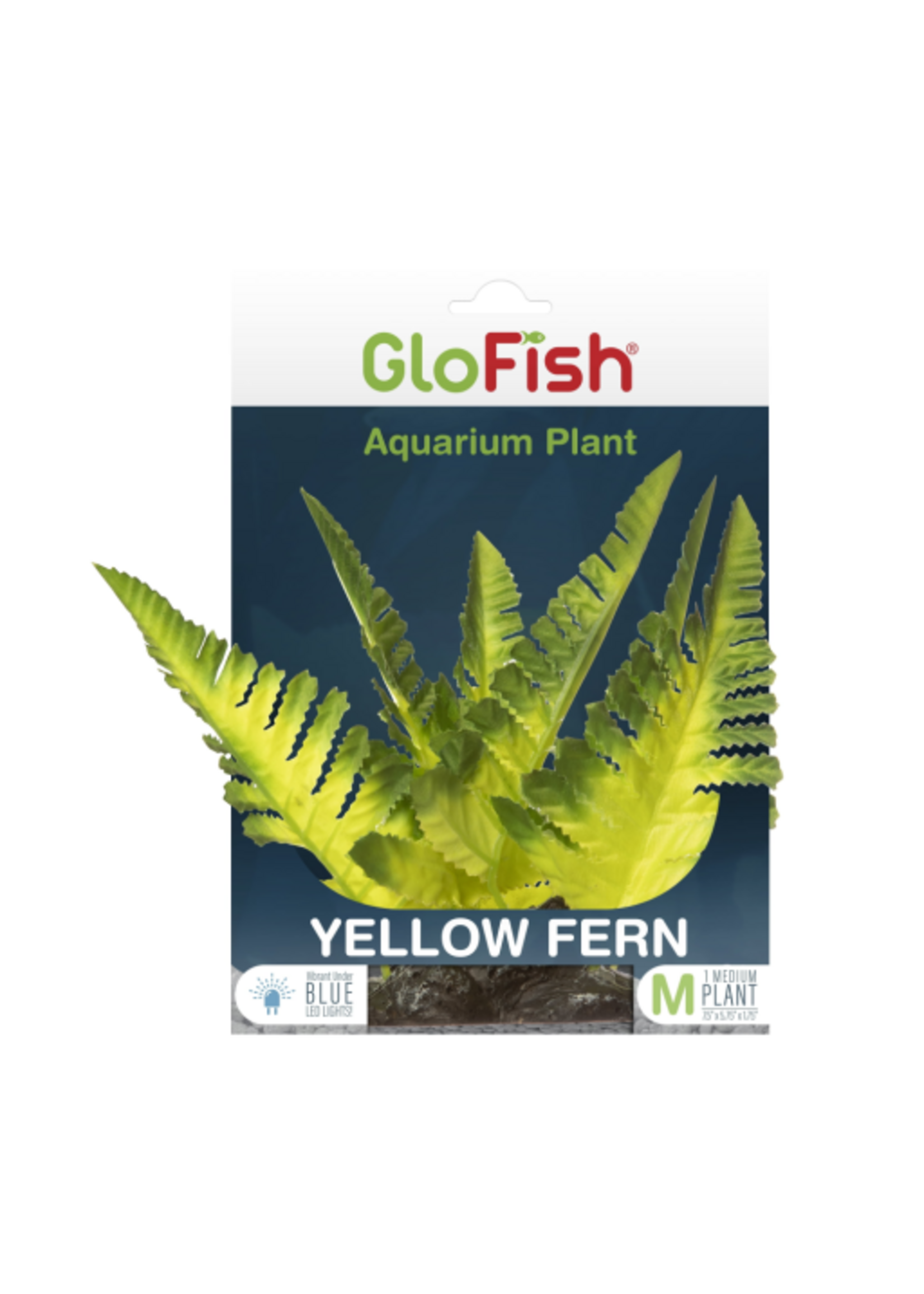 GloFish GloFish Yellow Fern Plant Aquarium Décor - Green & Yellow, Medium