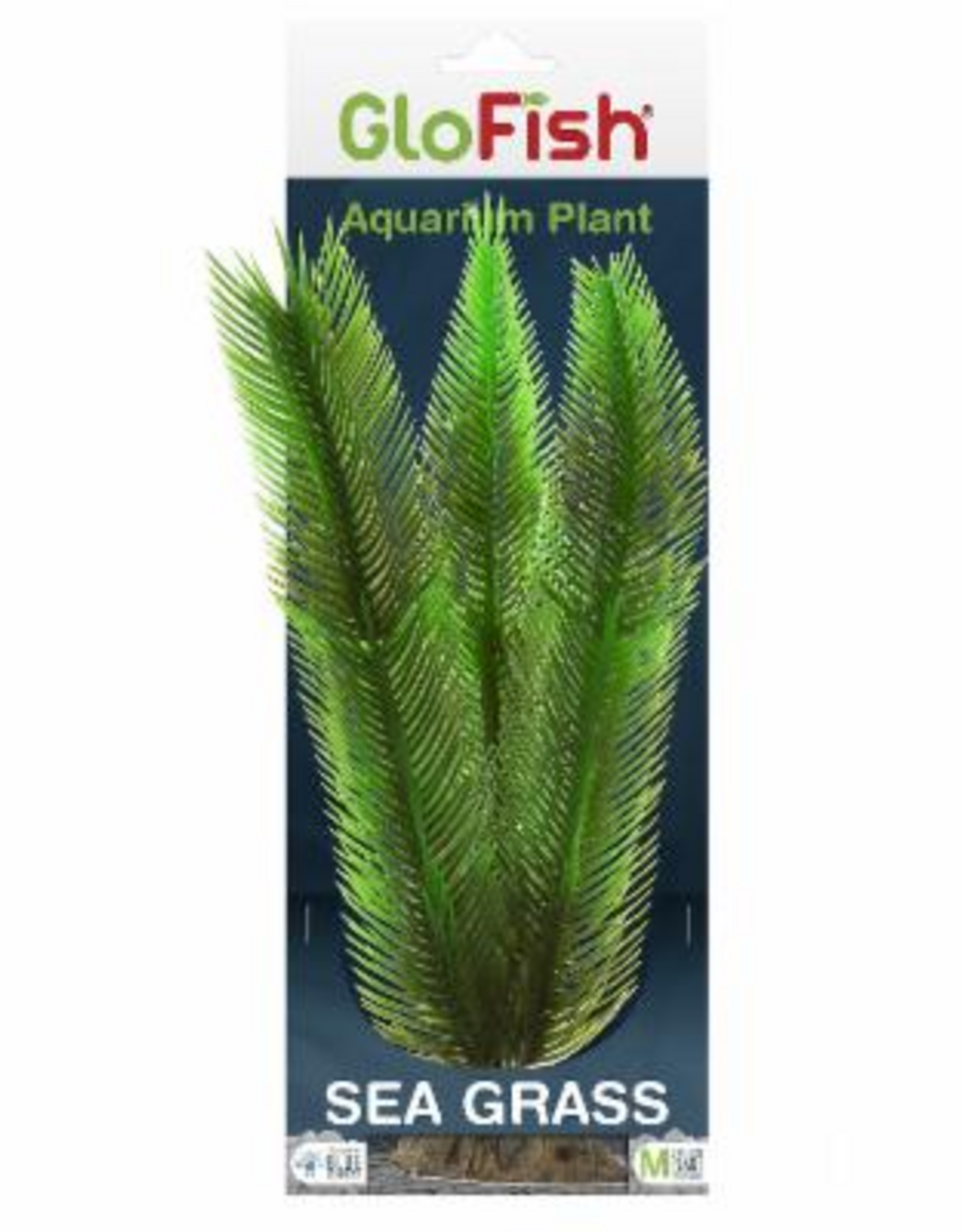 GloFish GloFish Sea Grass Plant Aquarium Décor  Green Medium  Fluorescent Under Blue LED Light