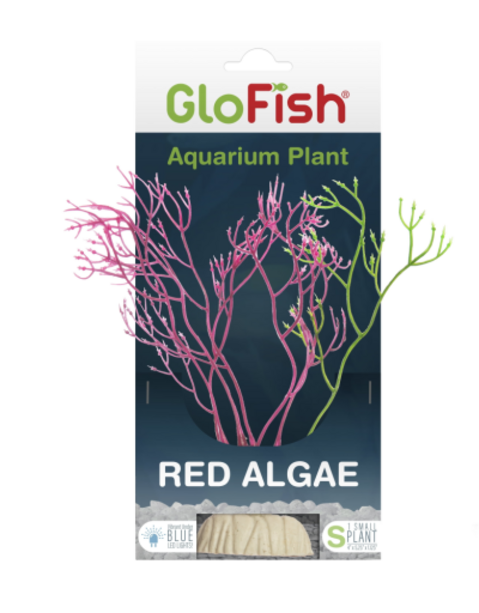 GloFish GloFish Red Algae Plant Aquarium Décor  Red Small  Fluorescent Under Blue LED Light