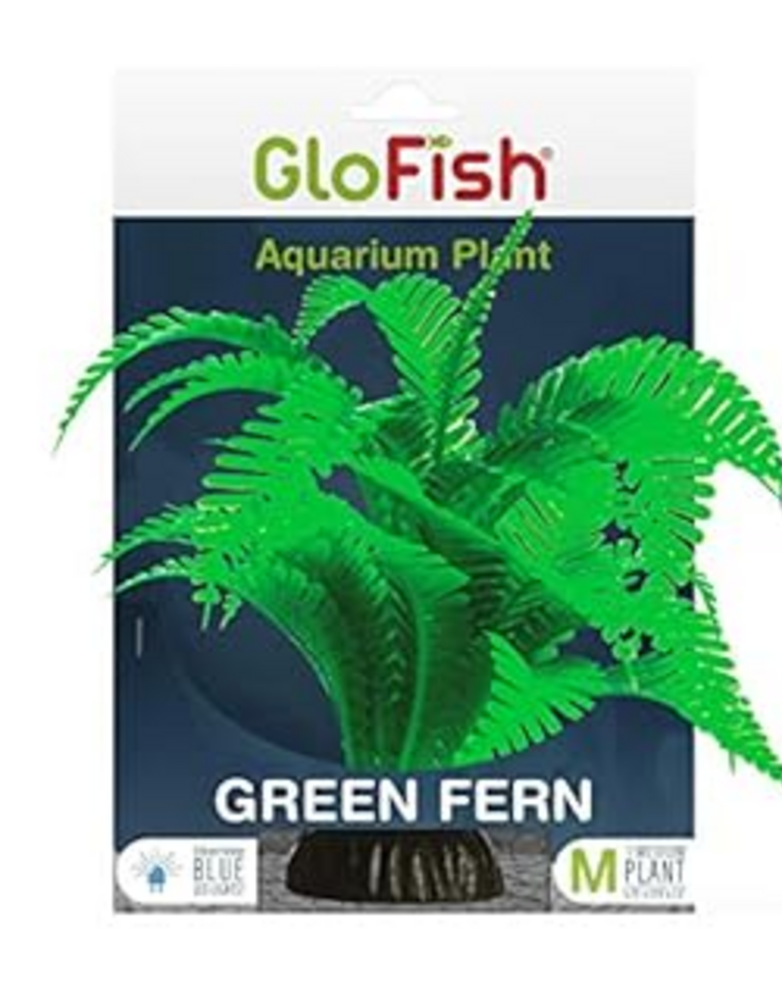 GloFish GloFish Fern Plant Aquarium Decor, Green Medium, Fluorescent Under Blue LED Light (B07YXHNHVZ)