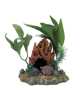 Blue Ribbon Resin Ornament Fire Coral Cave with Plants pd