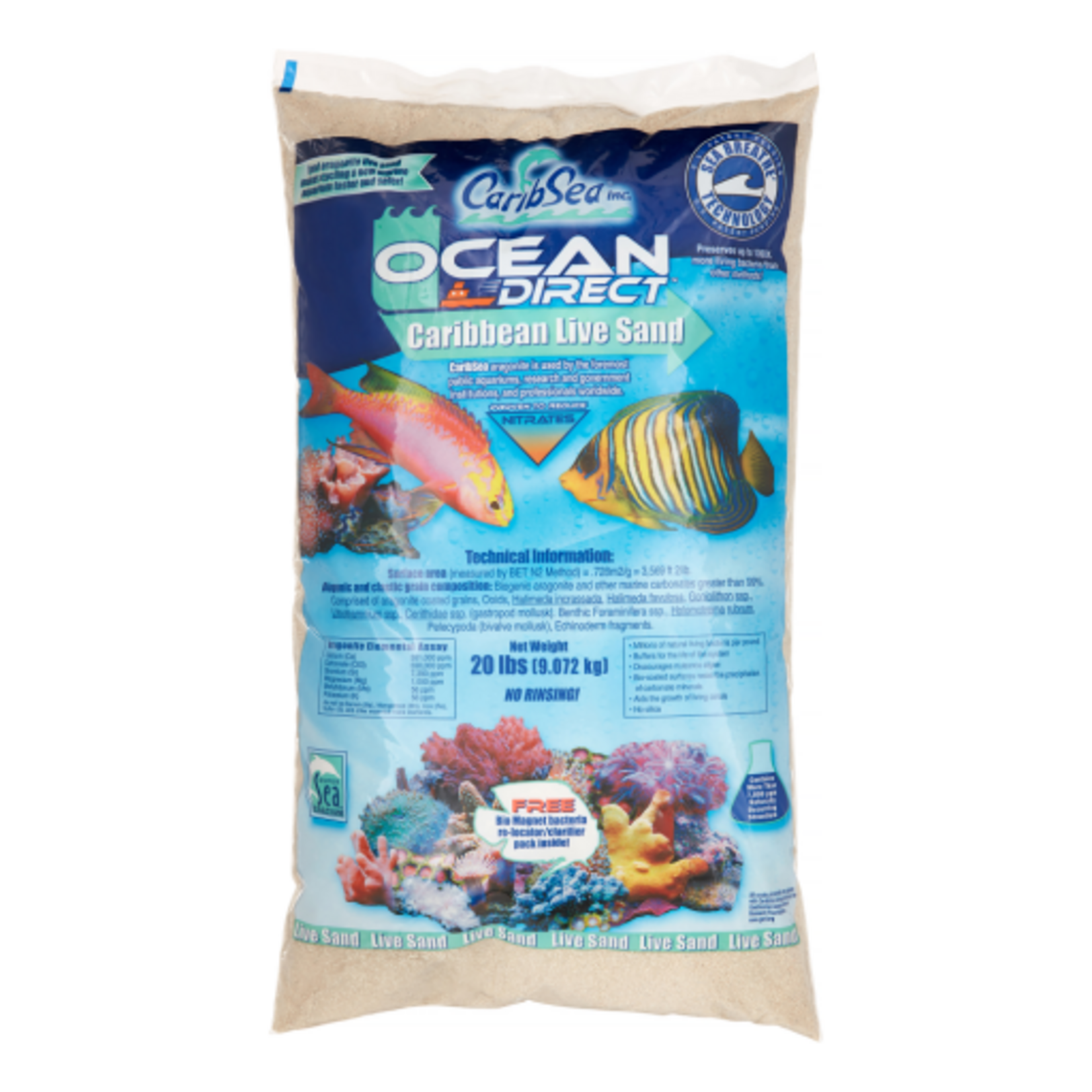 CaribSea CaribSea Ocean Direct Natural Carribbean Aquarium Live Sand - 20 Lb