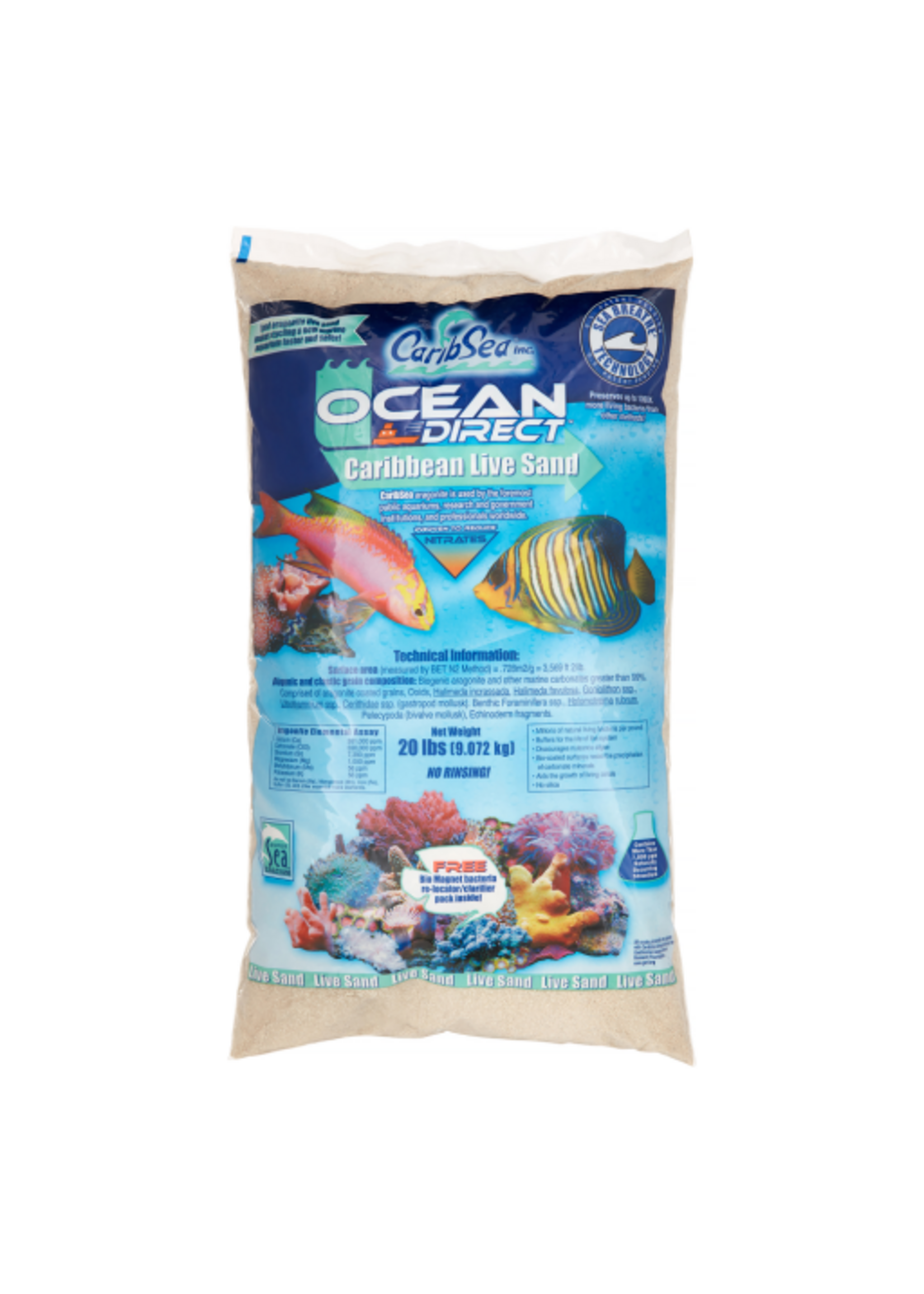 CaribSea CaribSea Ocean Direct Natural Carribbean Aquarium Live Sand - 20 Lb