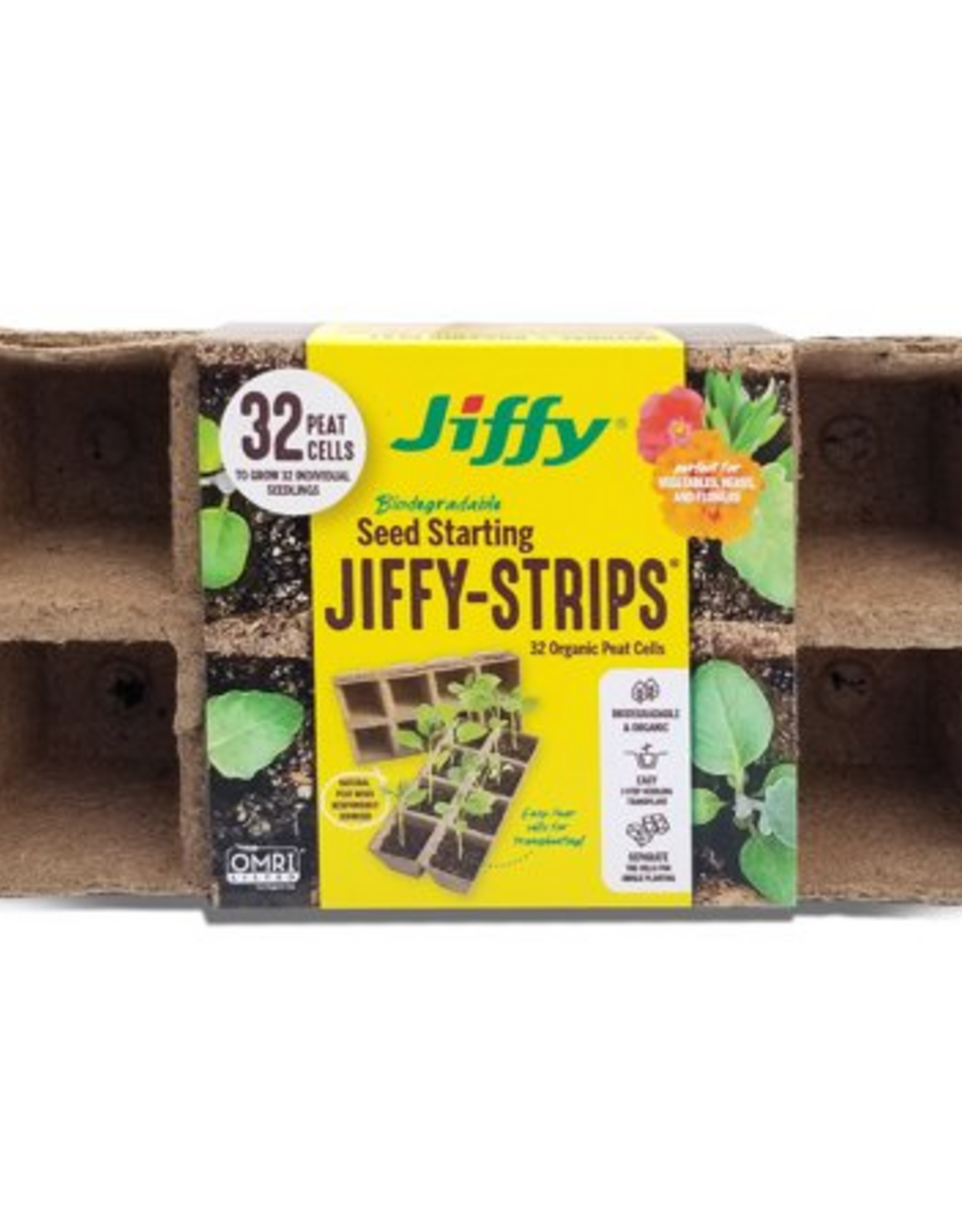 Jiffy Jiffy Biodegradable Seed Starting Peat Strips - 4 Strips (32 Pots)