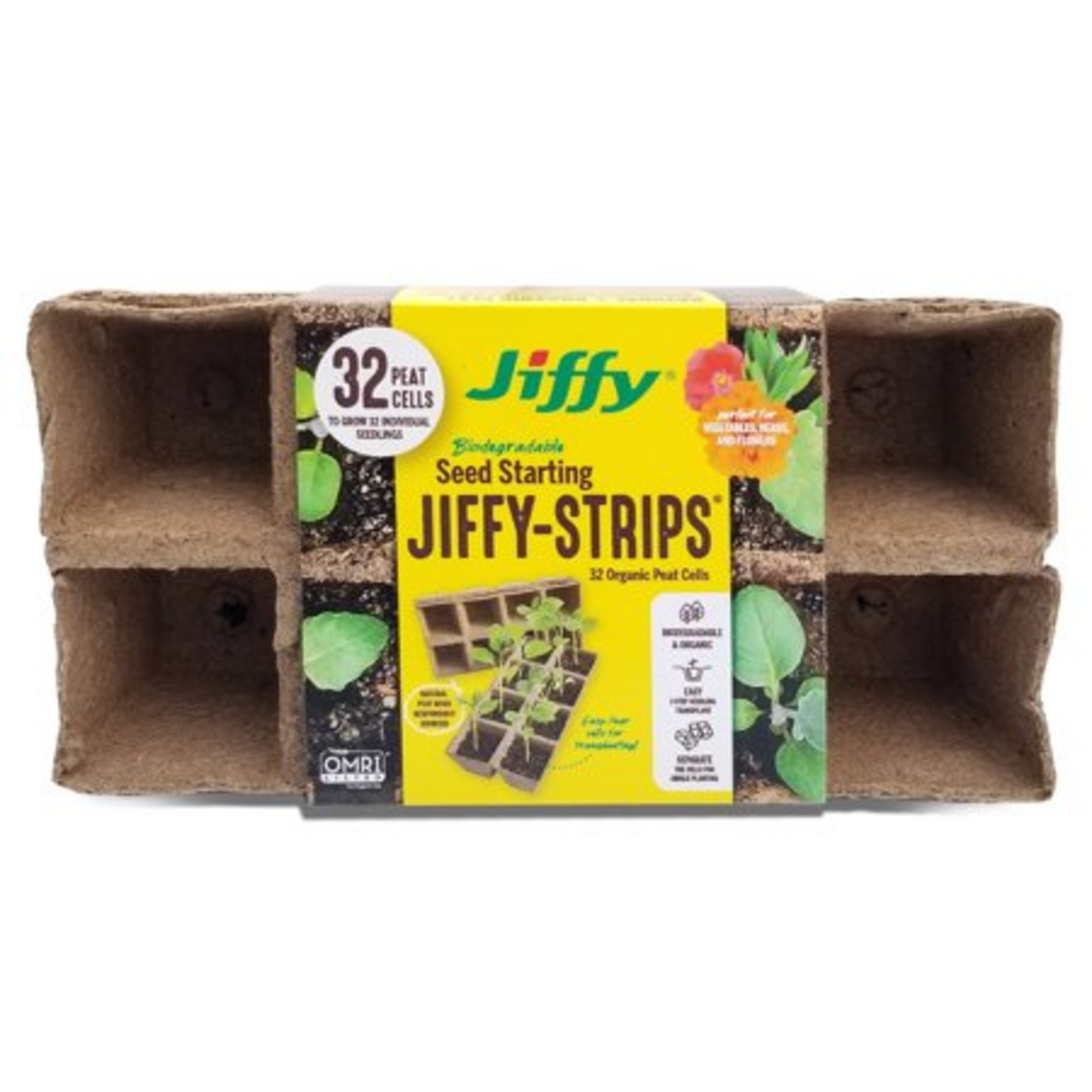 Jiffy Jiffy Biodegradable Seed Starting Peat Strips - 4 Strips (32 Pots)