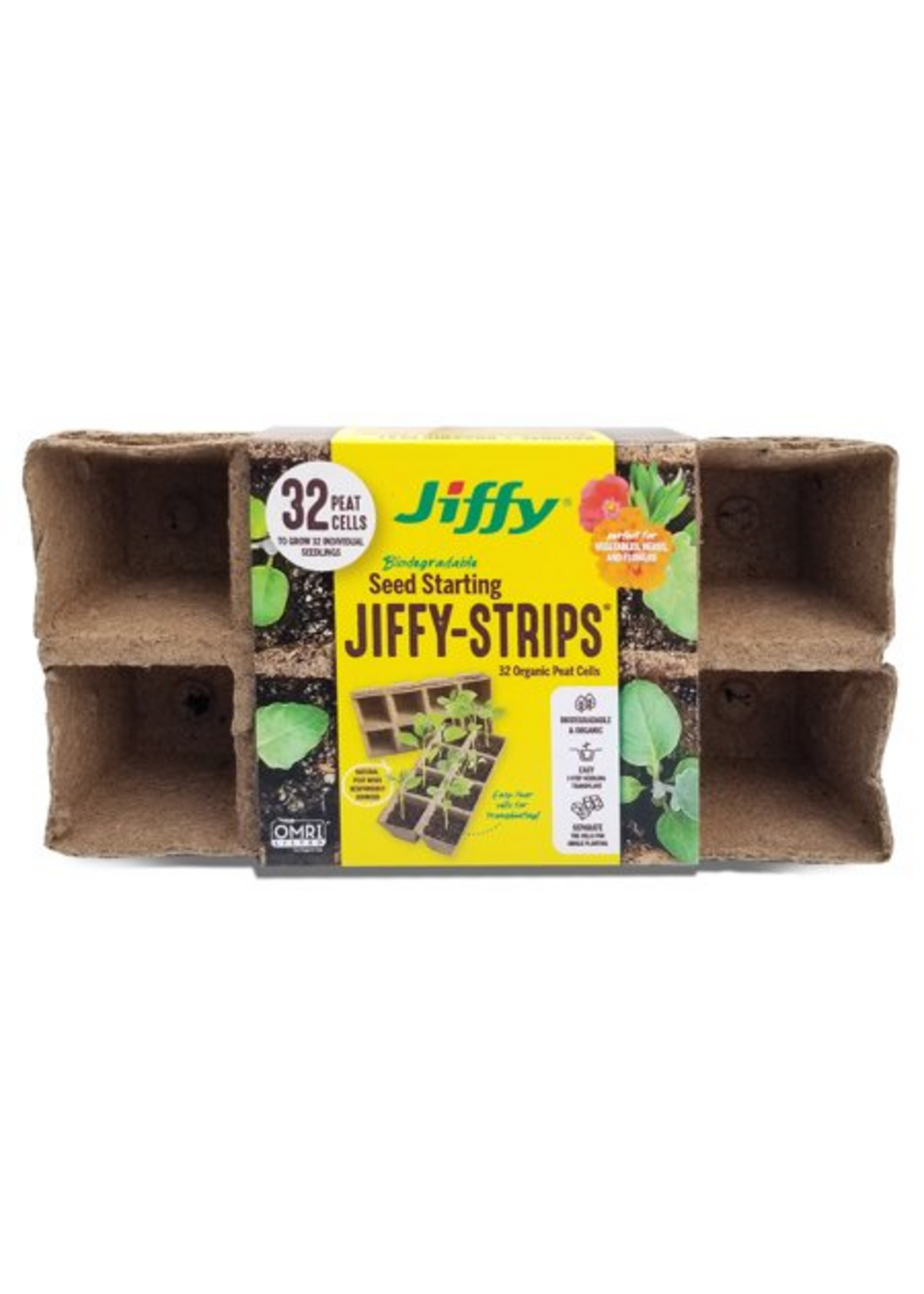 Jiffy Jiffy Biodegradable Seed Starting Peat Strips - 4 Strips (32 Pots)