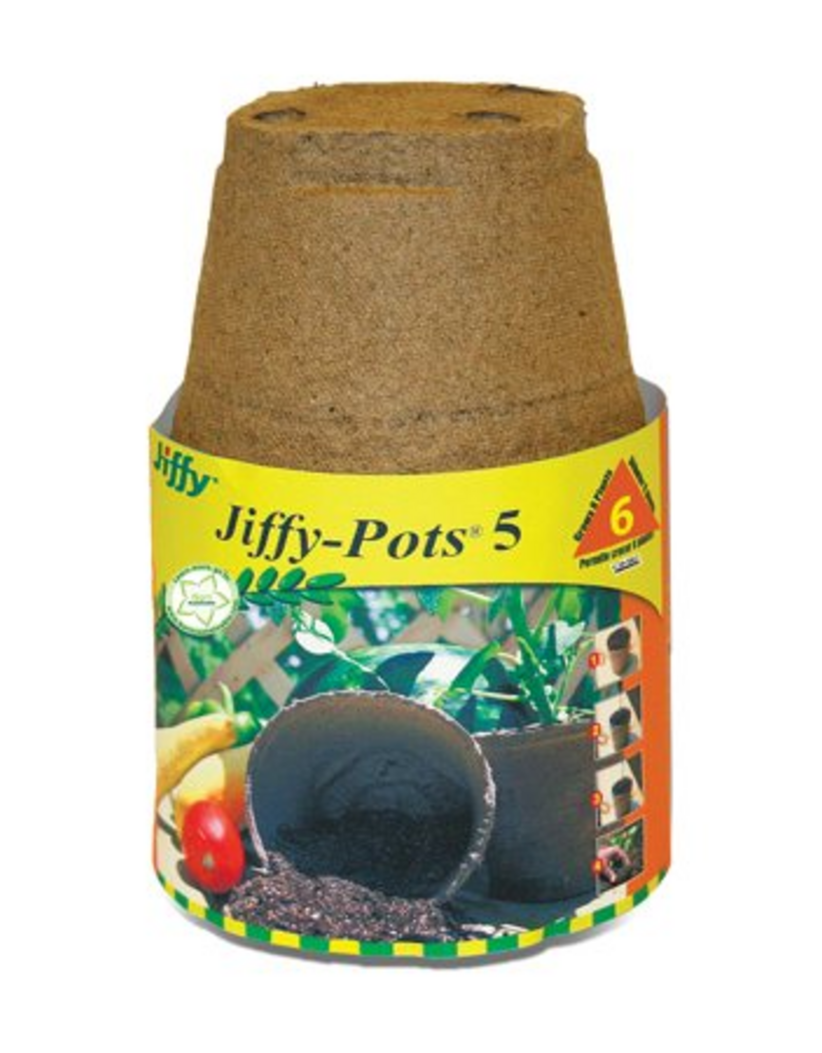 Jiffy Jiffy Peat Pot Round 5" - 6 pack