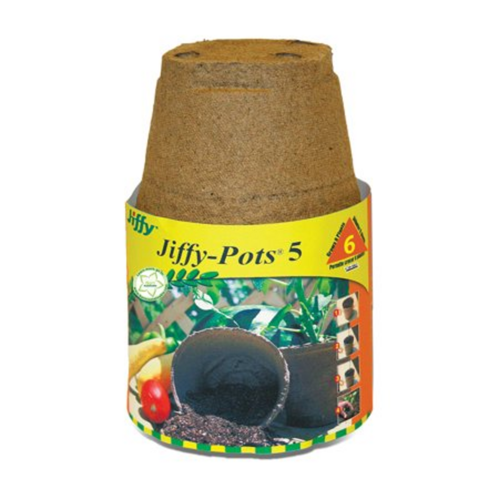 Jiffy Jiffy Peat Pot Round 5" - 6 pack