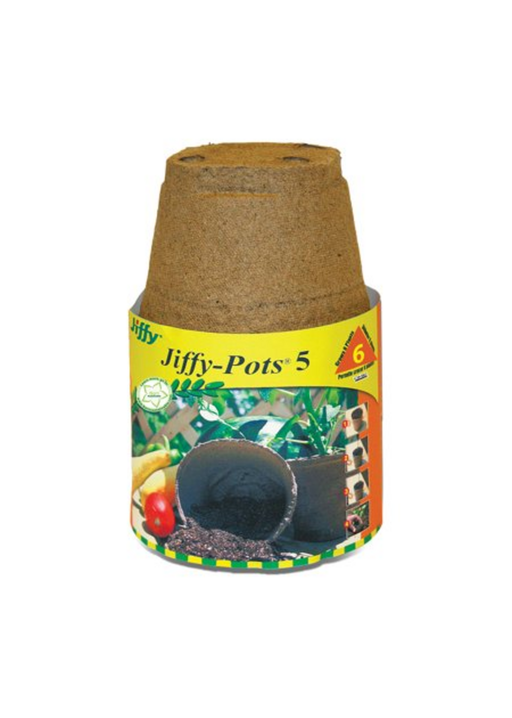 Jiffy Jiffy Peat Pot Round 5" - 6 pack