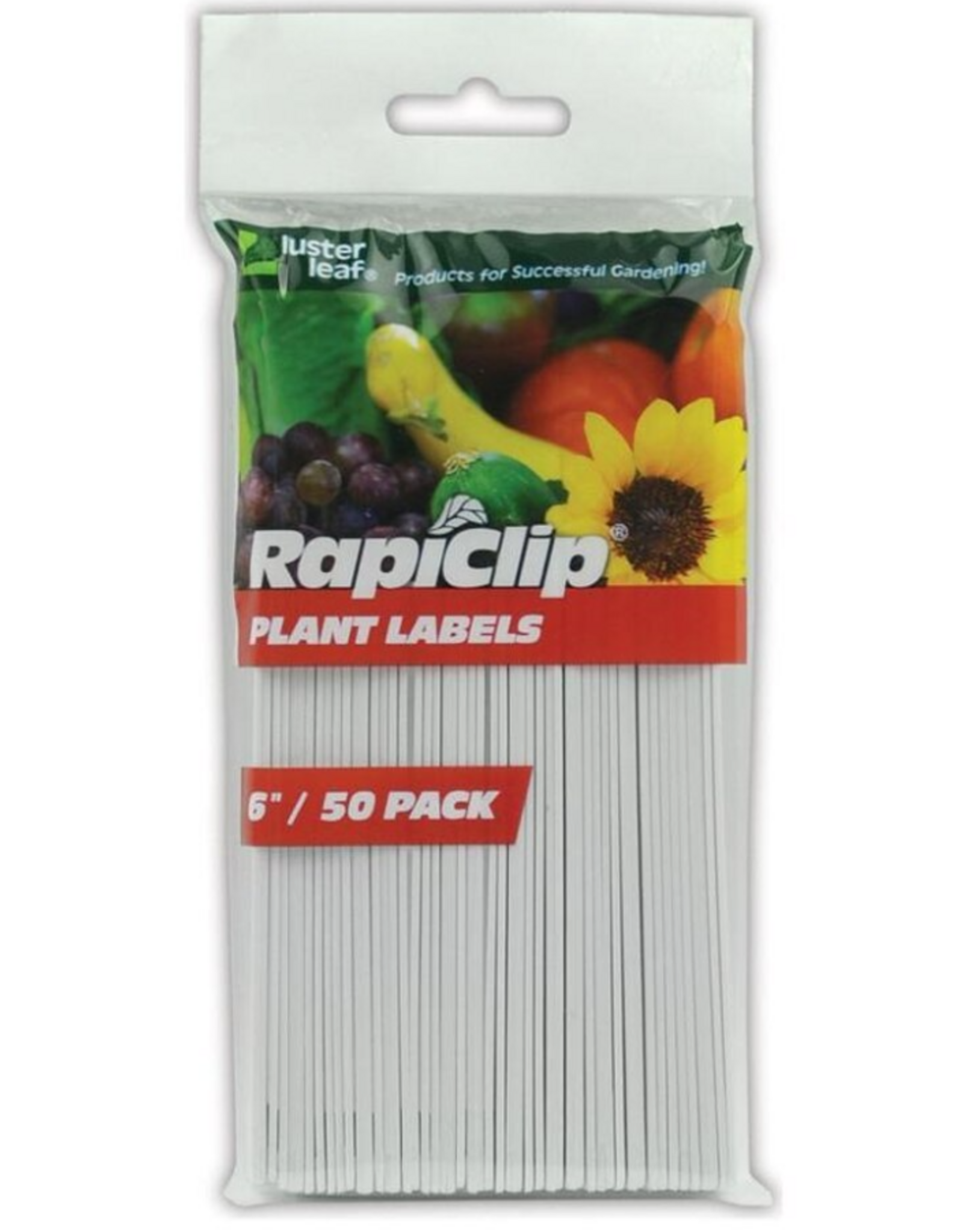 Luster Leaf Rapiclip 6 in. H X 0.625 in. W White Plastic Plant Label - 50 pack