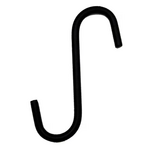 The Hookery Hookery Powder Coated Metal Extension S Hook - Black, 4-Inch
