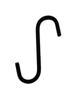 The Hookery Hookery Powder Coated Metal Extension S Hook - Black, 4-Inch