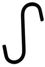 The Hookery Hookery Powder Coated Metal Extension S Hook  Black  4-Inch
