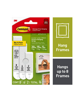 3M Picture Hanging Strip Mixed Pack, White, 16 Pairs