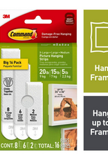 3M Picture Hanging Strip Mixed Pack, White, 16 Pairs