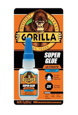 Gorilla Gorilla Super Glue Ultimate, Fast-Setting Cyanoacrylate Adhesive for Quick Fixes & Repairs, 15g Bottle with Anti-Clog Cap, Clear (Pack of 1)