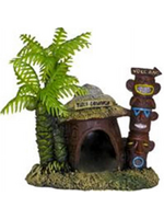 Blue Ribbon Exotic Environments Betta Hut with Palm Tree Aquarium Ornament pd