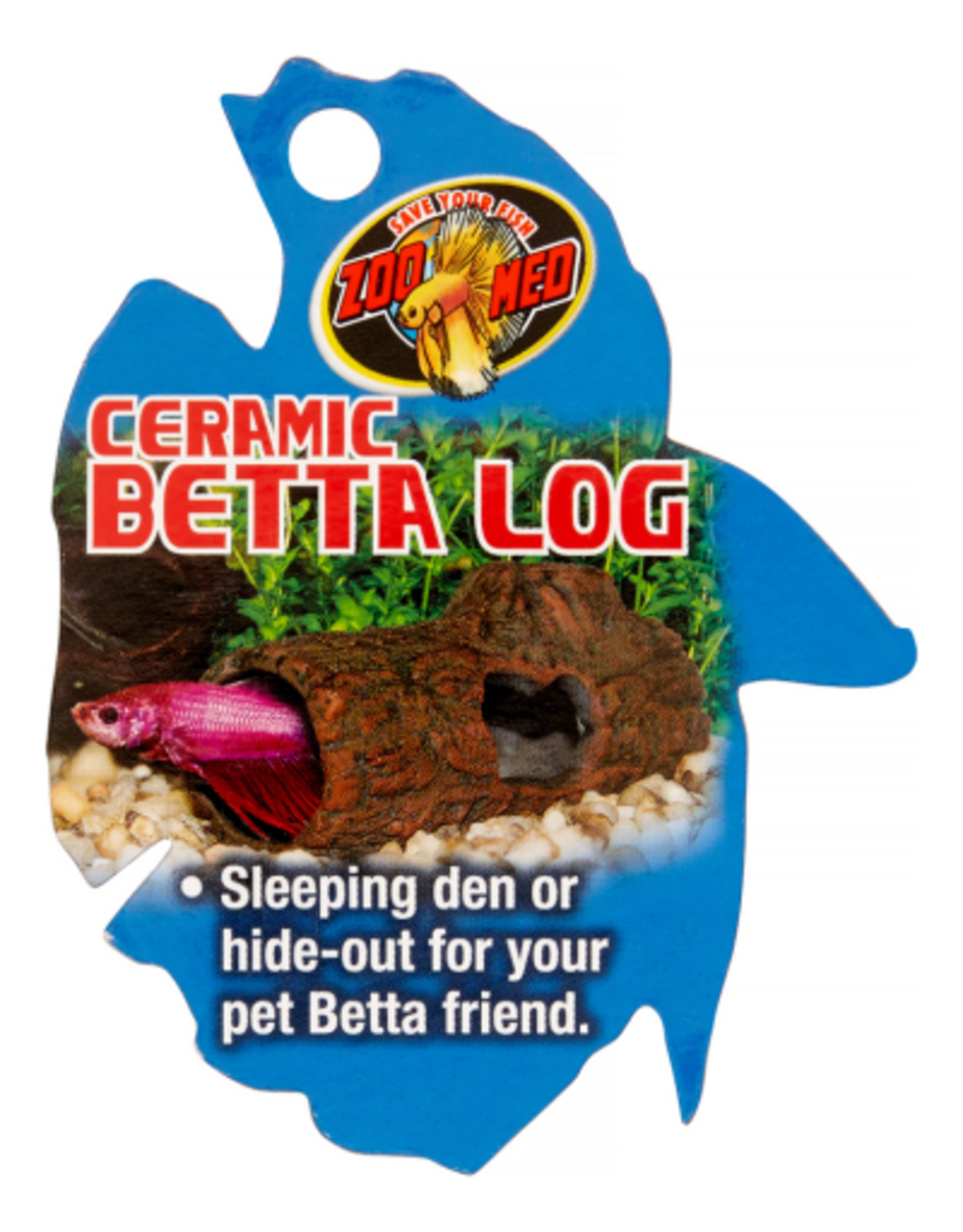 Zoo Med Zoo Med Ceramic Betta Log Aquarium Ornament Brown - 4.25 in, Small