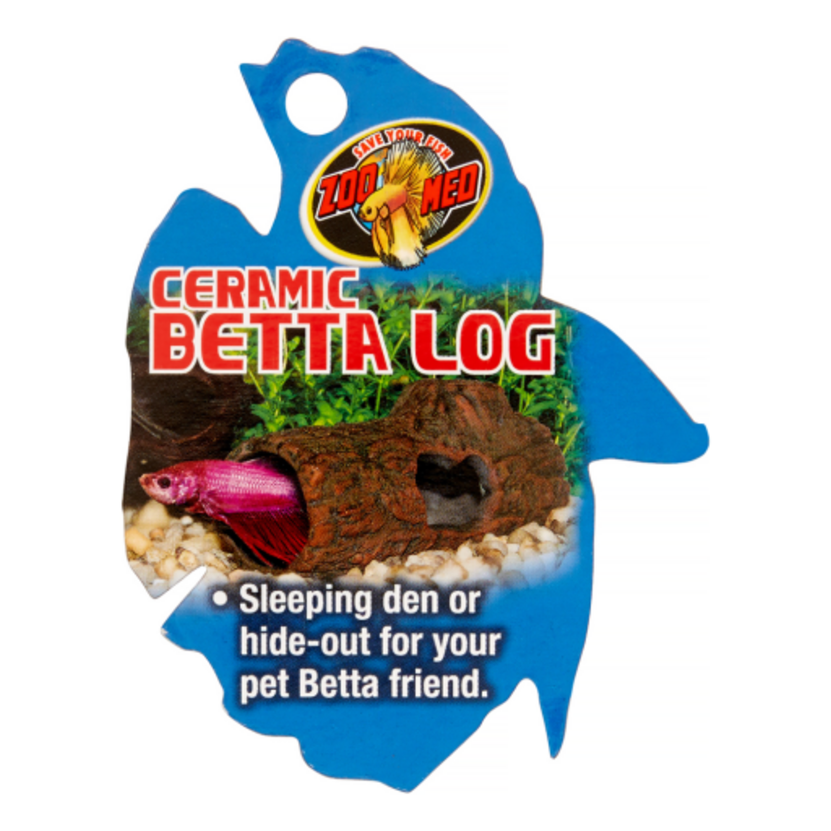 Zoo Med Zoo Med Ceramic Betta Log Aquarium Ornament Brown - 4.25 in, Small