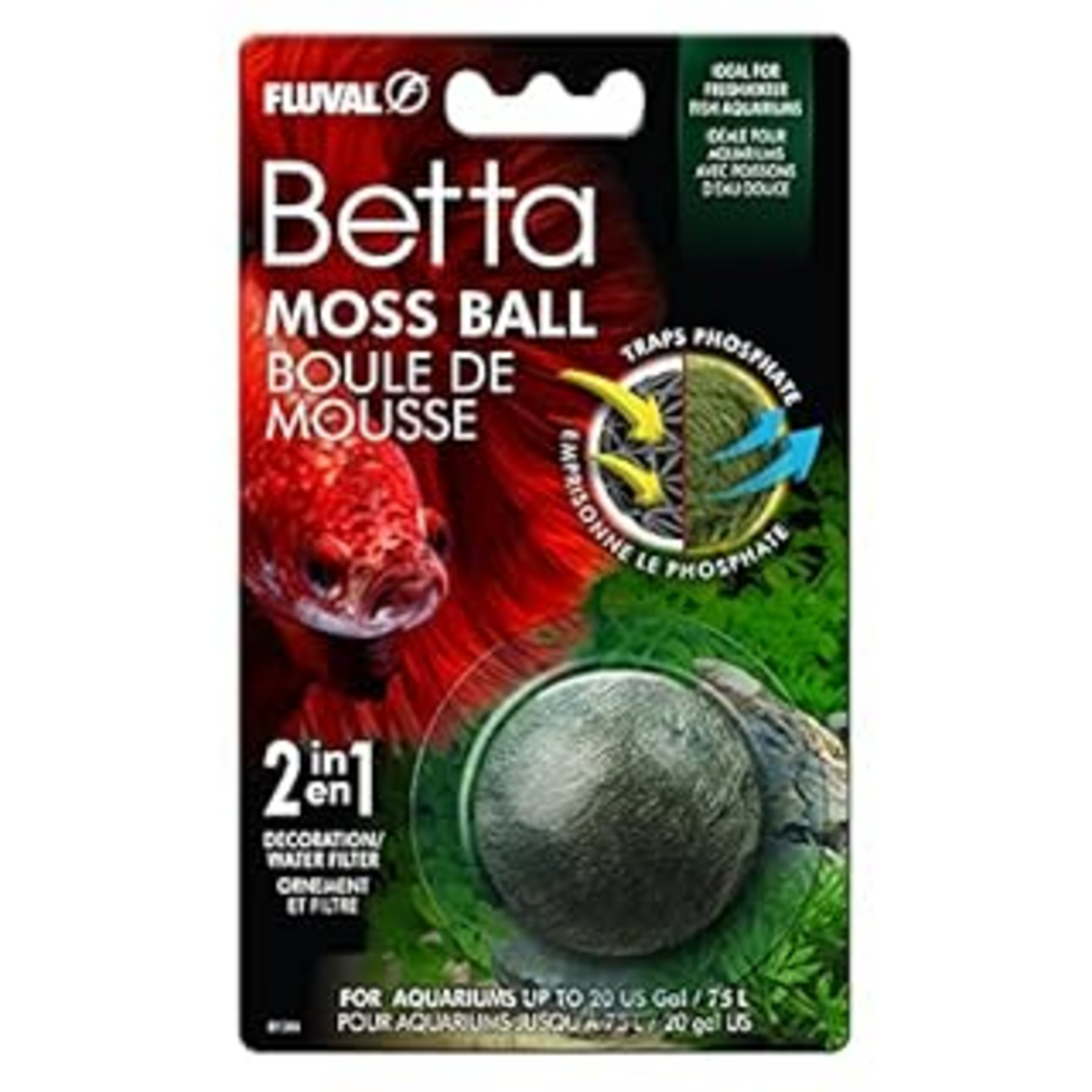 Fluval Betta Moss Ball, Artificial Plant Aquarium Decoration