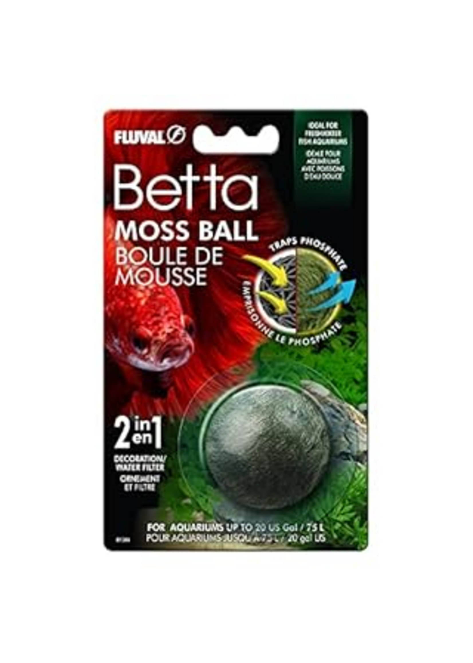 Fluval Betta Moss Ball, Artificial Plant Aquarium Decoration