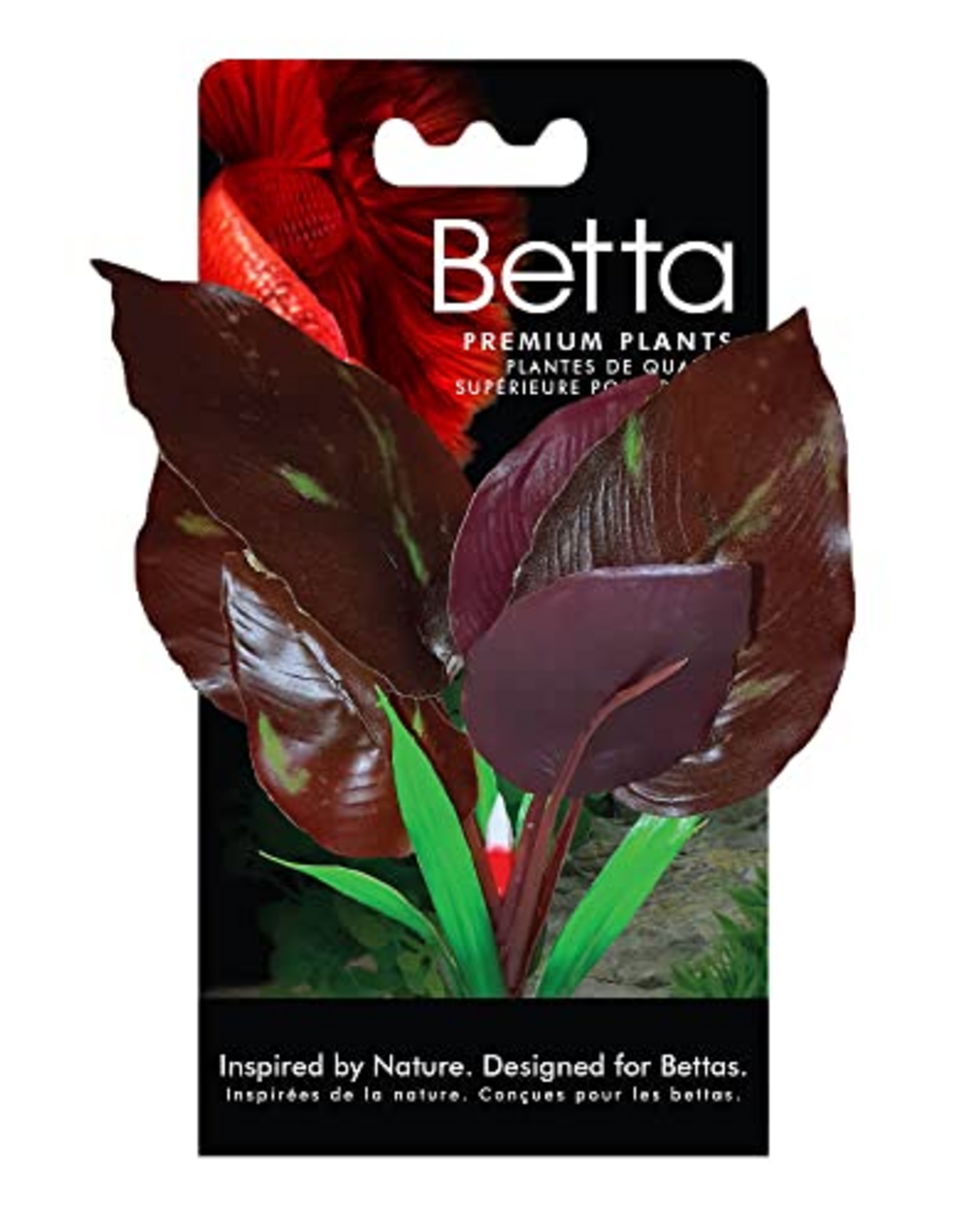 Fluval Betta Red Lizard's Tall Plant, Plastic Plant Aquarium Decoration - 6 IN