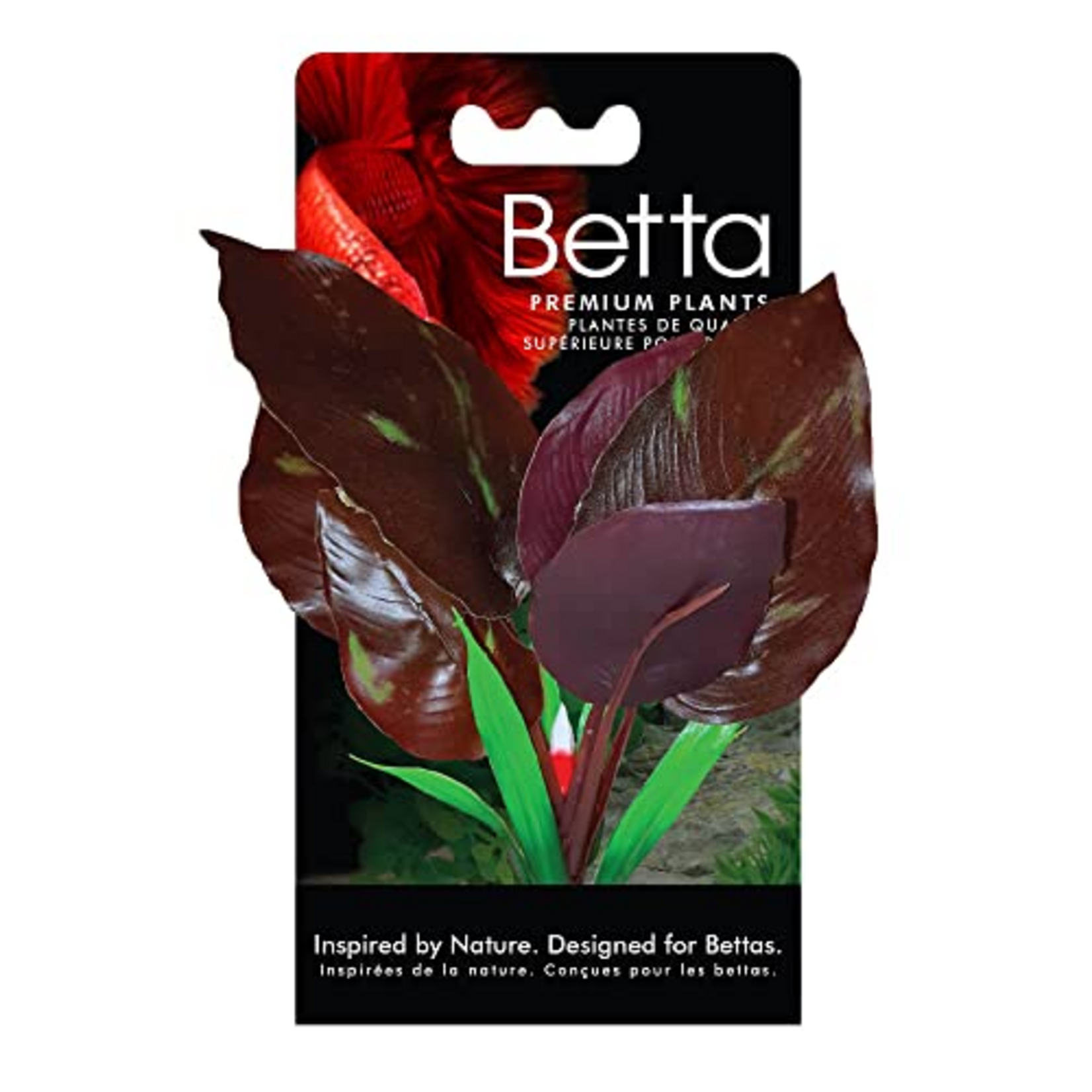 Fluval Betta Red Lizard's Tall Plant, Plastic Plant Aquarium Decoration - 6 IN