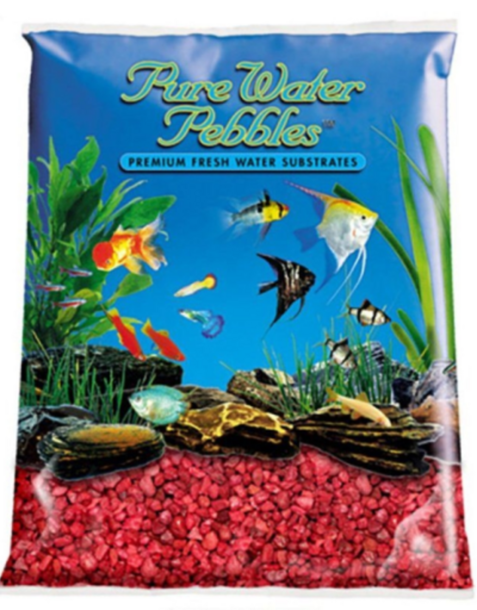 Pure Water Pebbles Aquarium Gravel - Currant Red - 5 lbs (3.1-6.3 mm Grain)